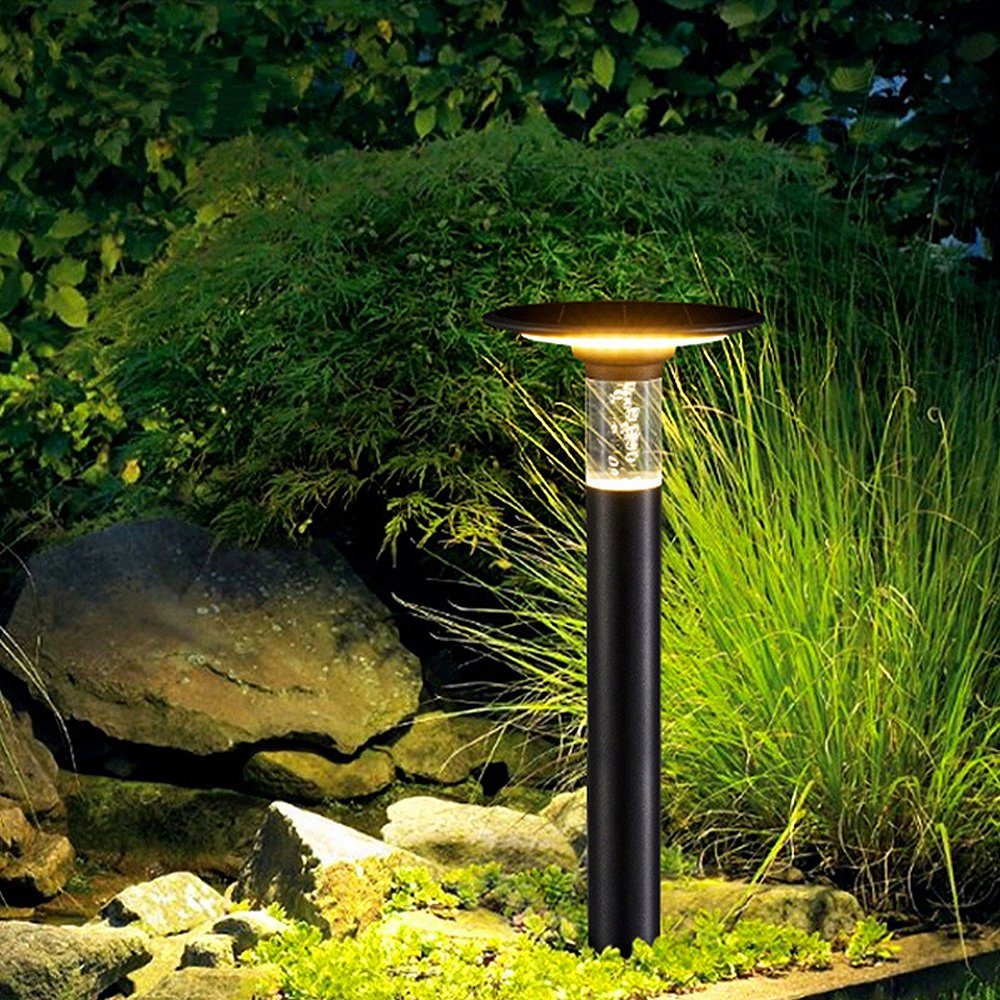 Arnusa LED Außen-Stehlampe Solar Sockelleuchte Wegeleuchte Pollerleuchte 55 cm Gartenlampe, Farbsteuerung, LED fest integriert, Warmweiß, Kaltweiß, 360 lm, Duo Color