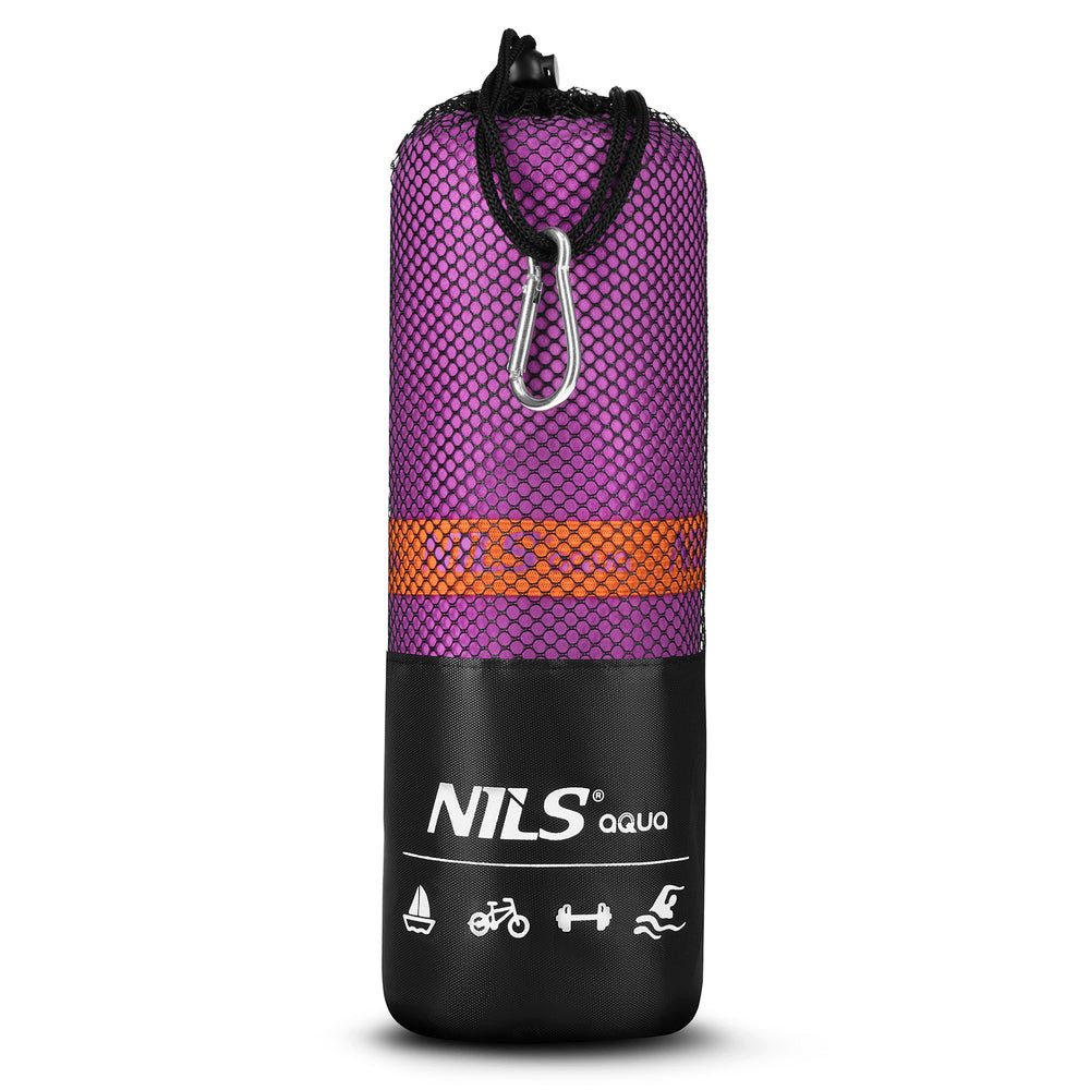 NILS AQUA Sporthandtuch Mikrofaserhandtuch 180x100 cm, Mikrofaser (Spar-Set, 1-St), Mit nur 396 g leicht zu transportieren, klein faltbar