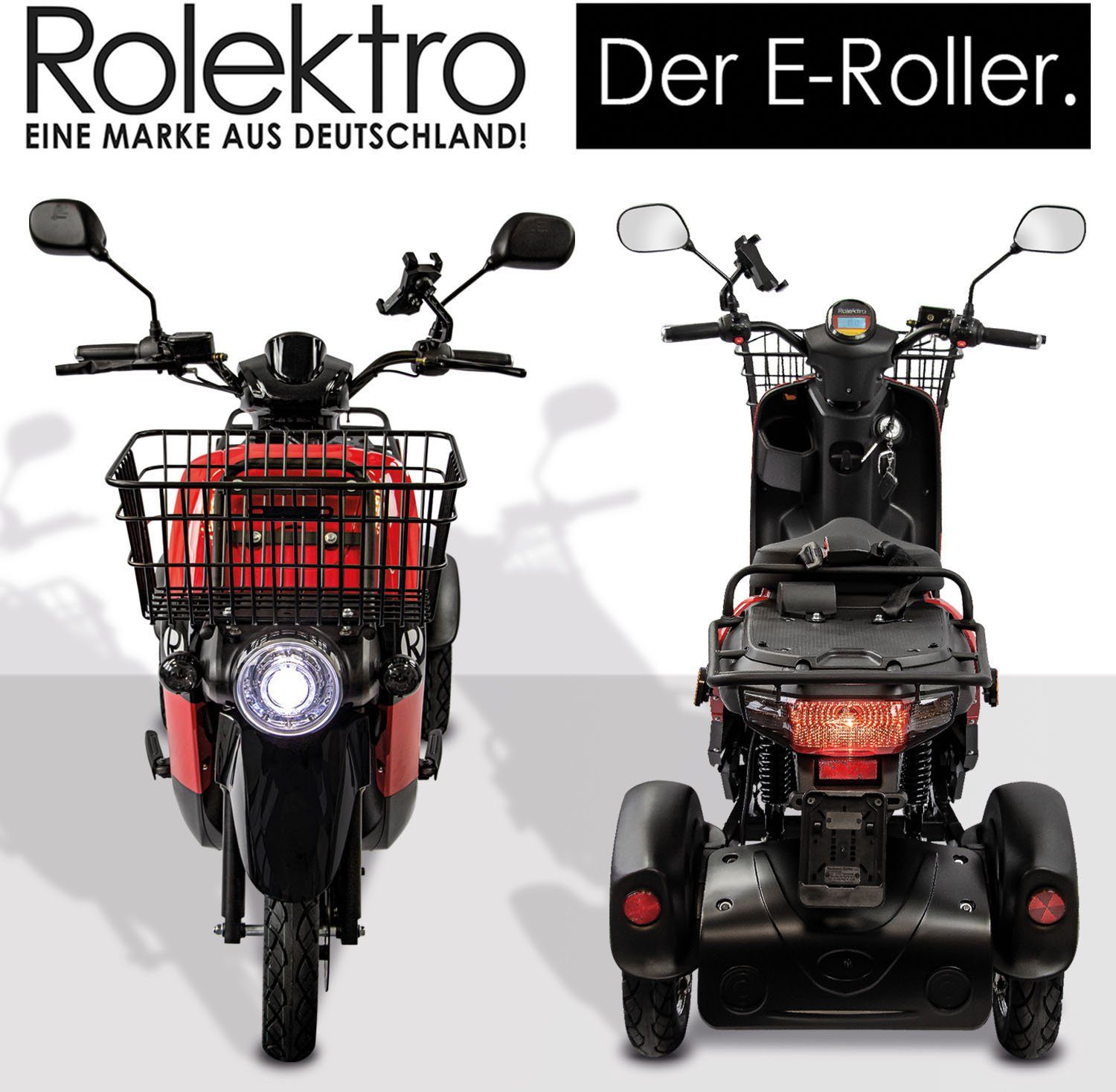 W, Rolektro 1000 km/h, Elektromobil E-Carrier V.3 Koffer, 25 ohne Rolektro 25 Lithium (Korb)