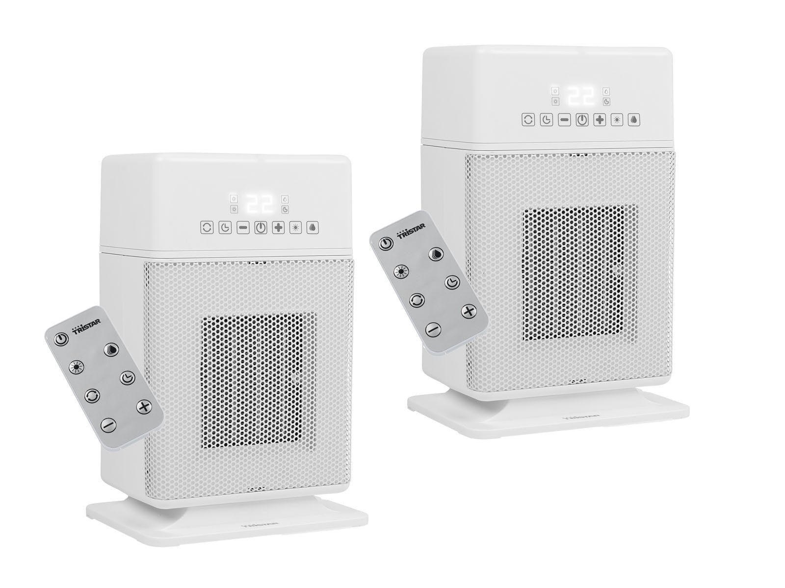 Elektrische Lüfterheizung, tragbare Heizung 1200W mit 2-Wärmeeinstellungen  und Thermostat und Dump- und Überhitzungsschutz (weiß)