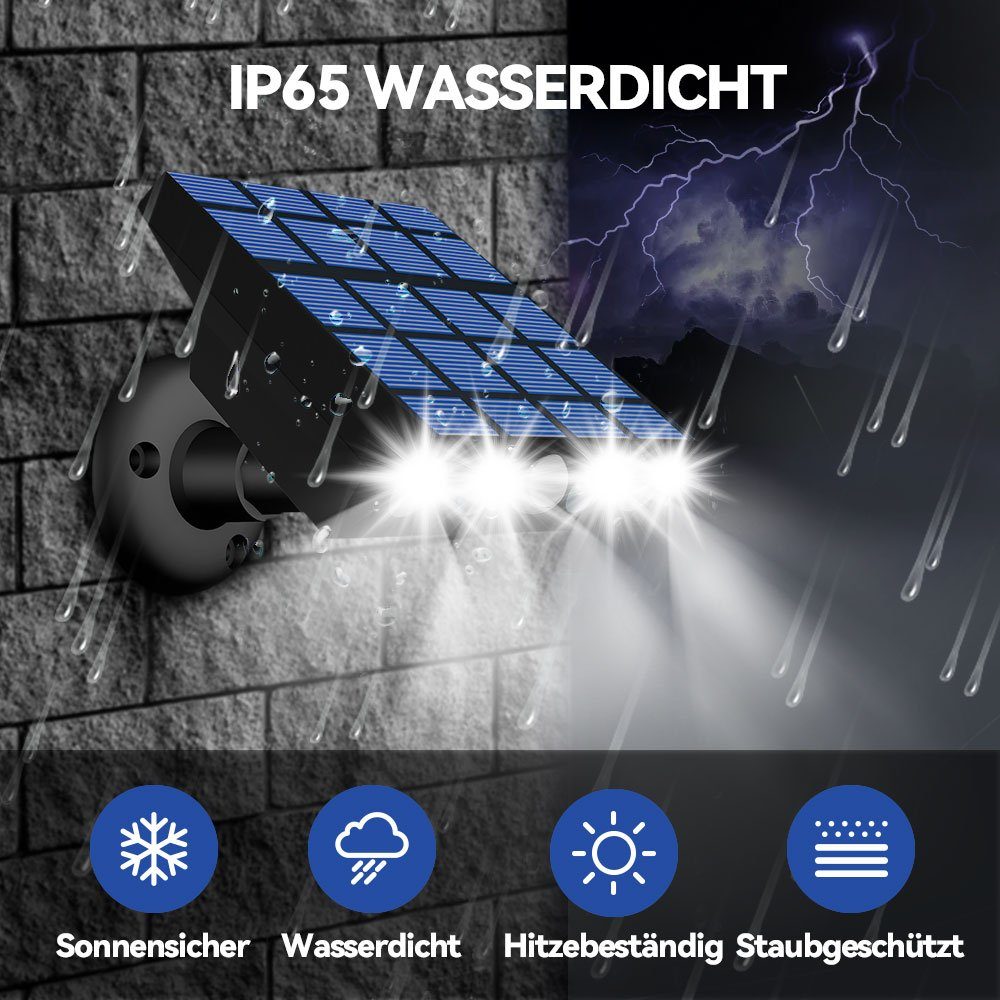 IP65 Solarlampen Wandleuchte, Außen Außen, 3 Modi MUPOO Bewegungsmelder, für Weiß Außen-Wandleuchte Außen Solarleuchte Solarleuchten Wasserdicht, für Solar 270° mit