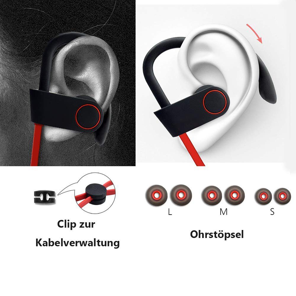 Schwarz Bluetooth-Kopfhörer Bluetooth In-Ear Kopfhörer GelldG in