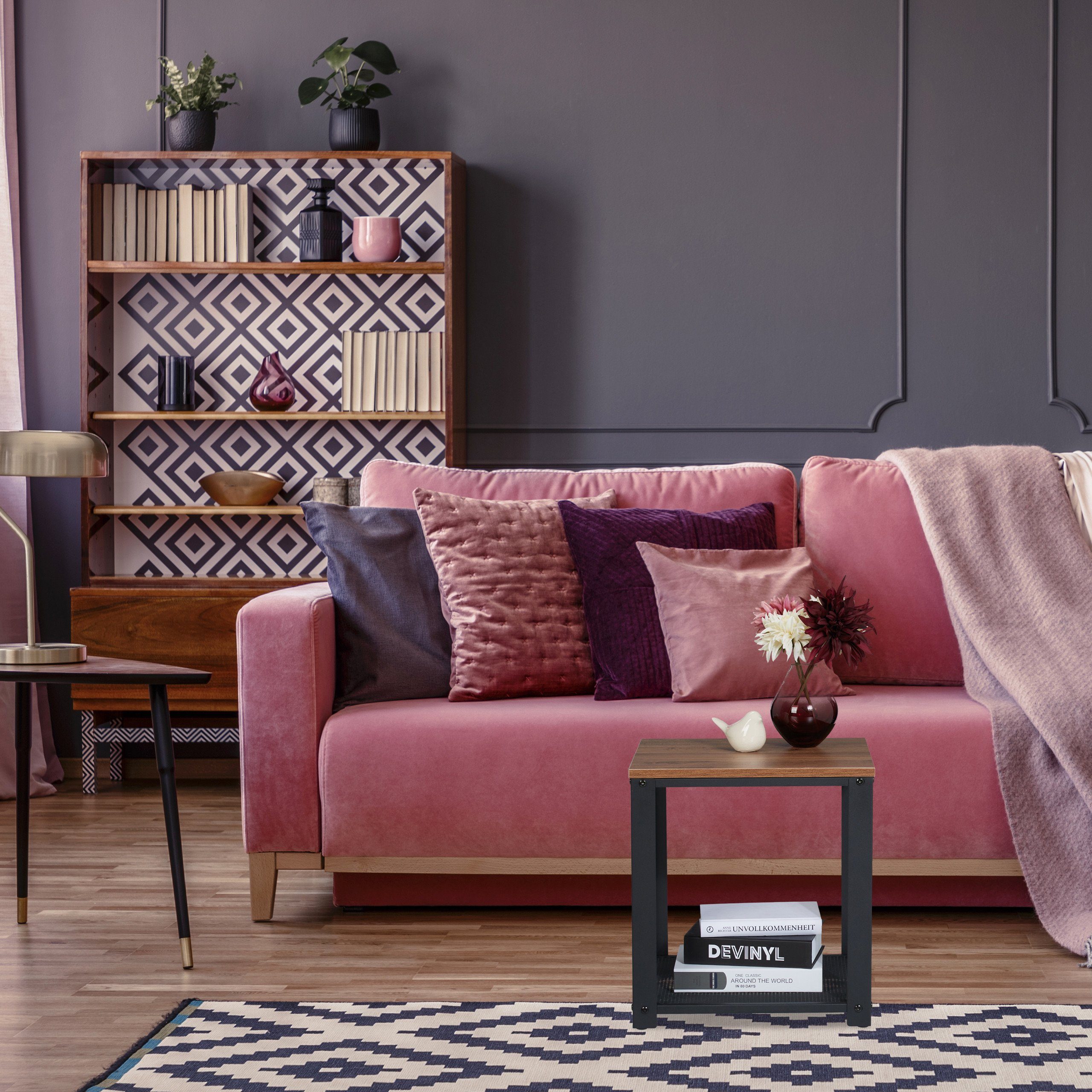 relaxdays Beistelltisch Industrial mit 2 Ablage günstig online kaufen