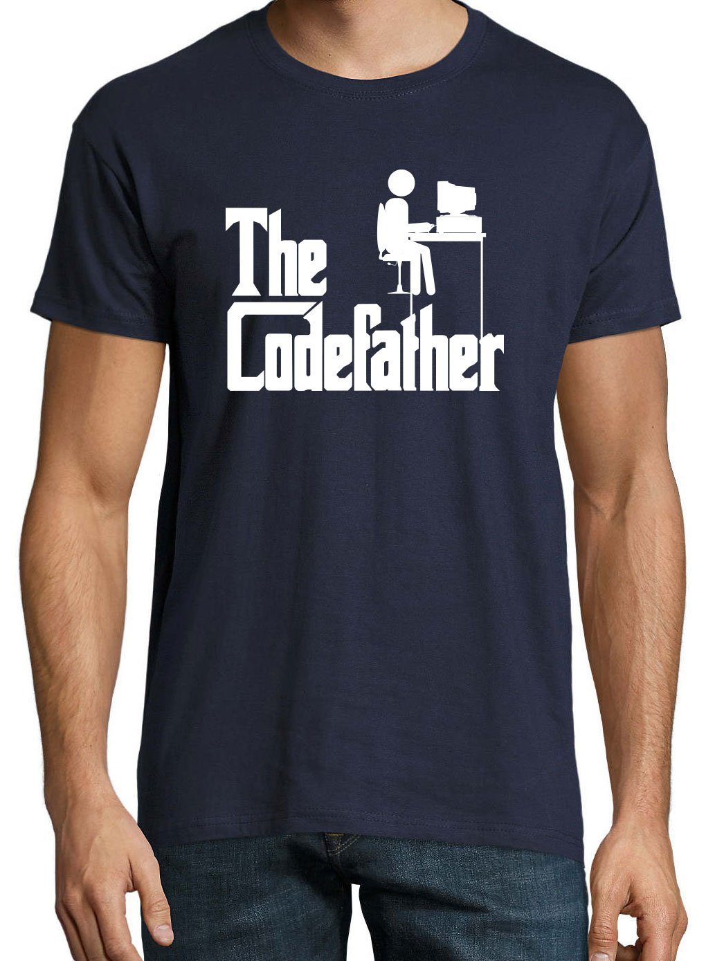 Youth Designz T-Shirt The Codefather T-Shirt lustigem mit Navy Herren Frontprint