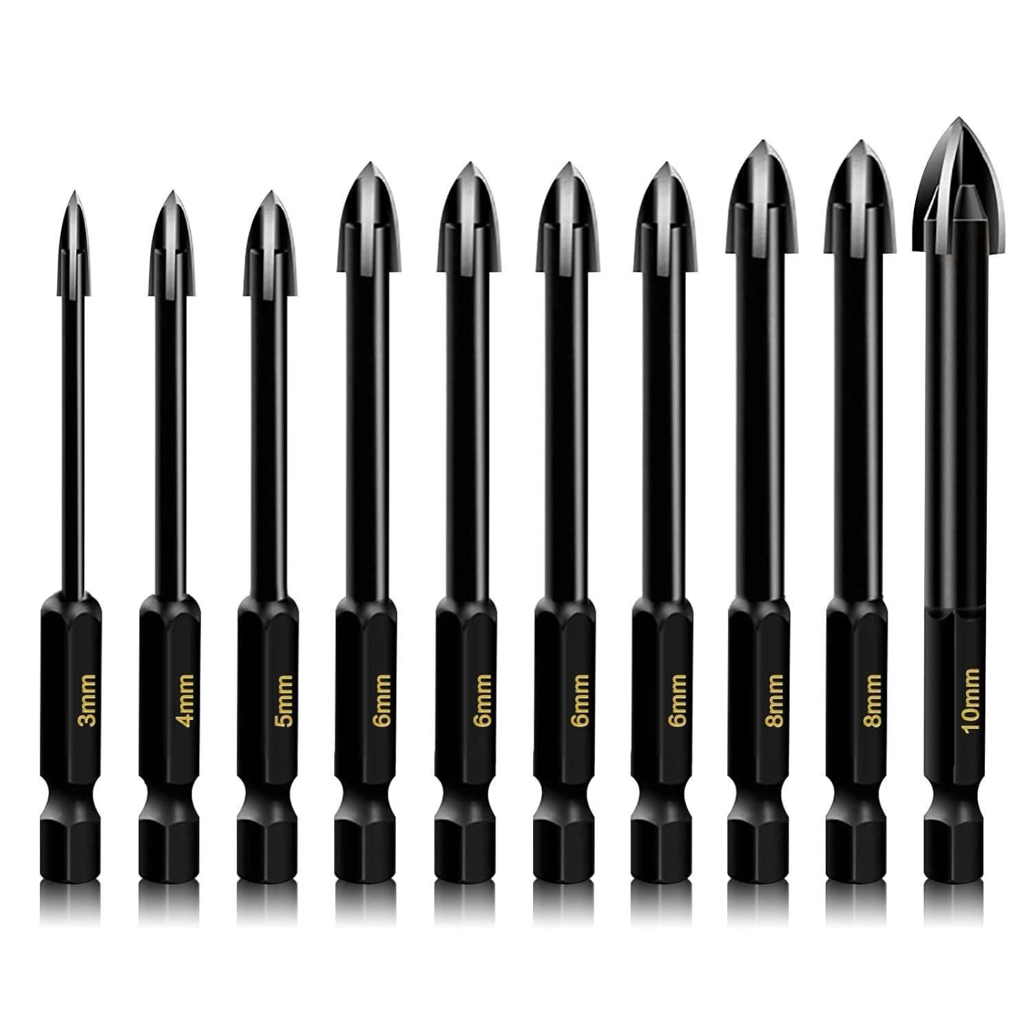 LuxusKollektion Bohrersatz Bohrerset Steinbohrer Glasbeton 10 Pcs Masonry Drill Bit Set