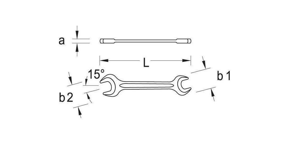 895 Doppelmaulschlüssel manganphosphatiert Gedore mm Länge Maulschlüssel mm 154 14x15