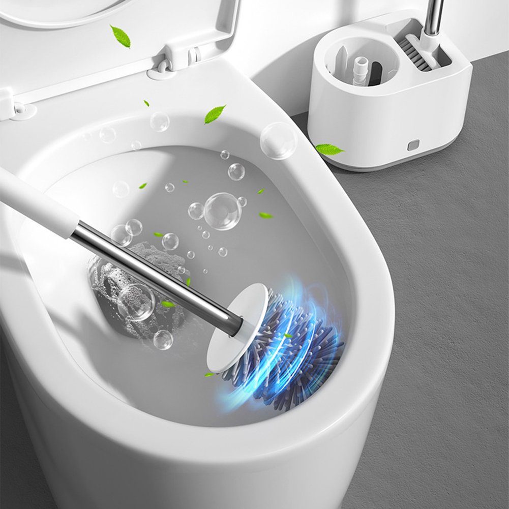Bürstenköpfen WC-Reinigungsbürste Toilettenbürste Halter,Silikon Atäsi und Toilettenbürste,zwei