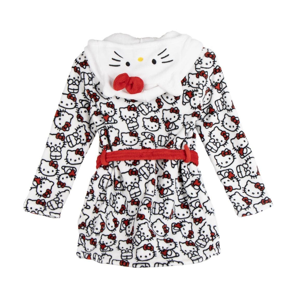 Hello Kitty Kinderbademantel Hello Kitty Mädchen Bademantel mit Kapuze – Bild 2 von 5