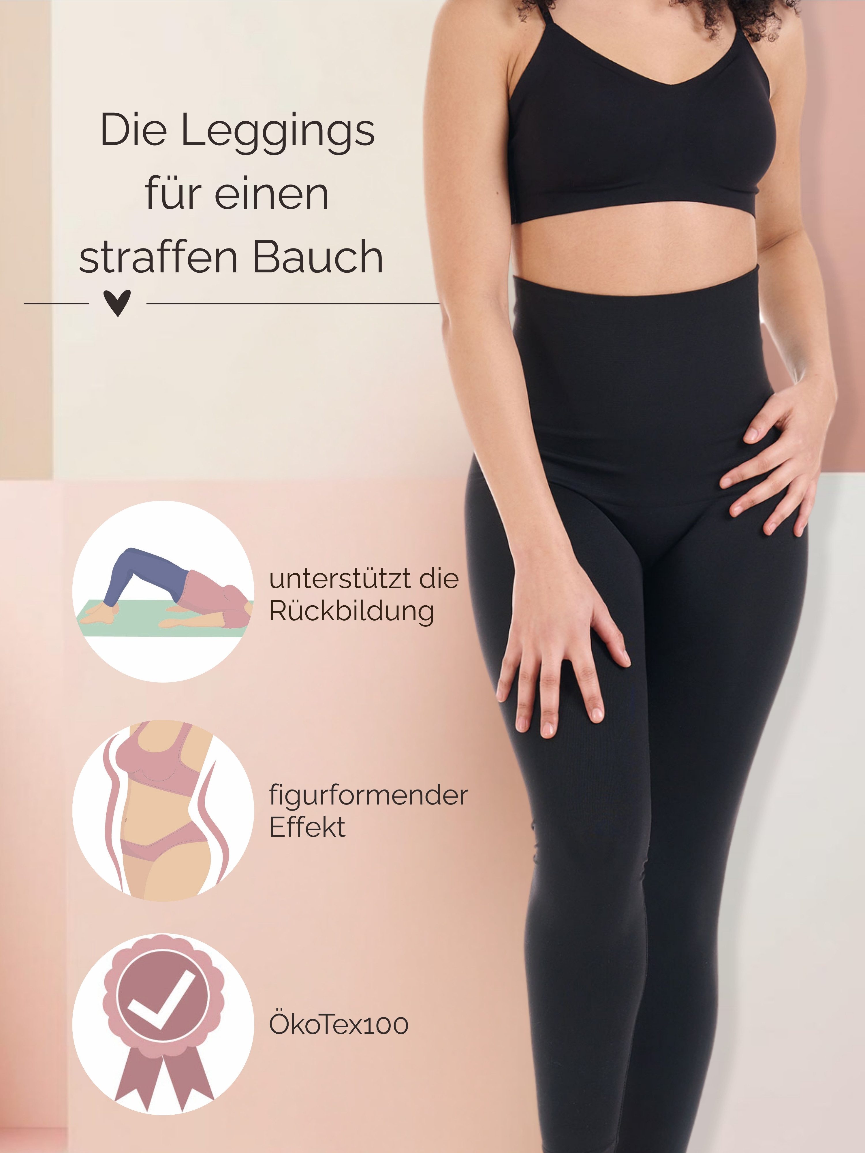Herzmutter Shapingleggings Figurformende Hose - Highwaist Leggings Figurformend – Bild 3 von 5