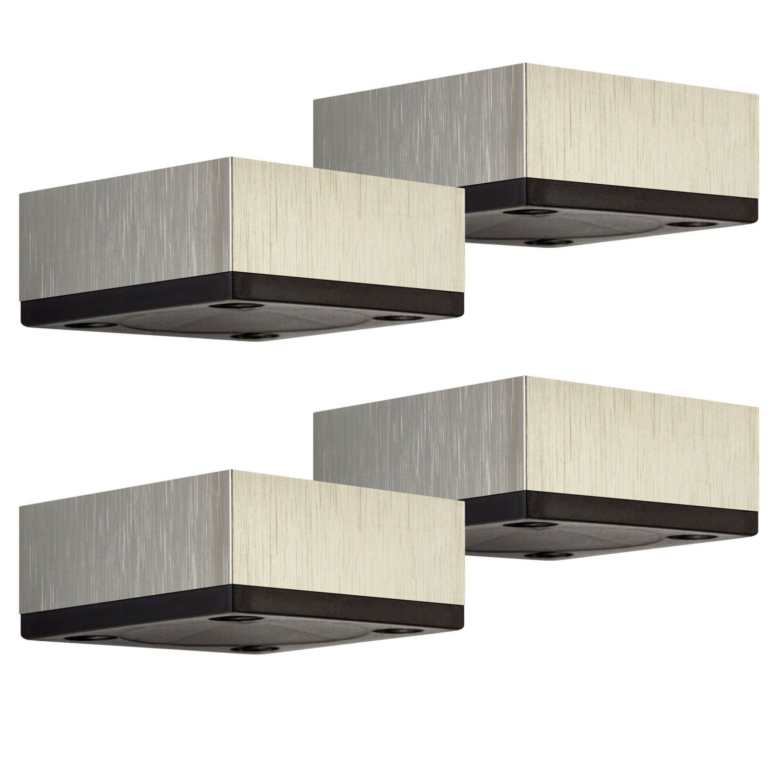 SO-TECH® Möbelfuß 4er Set MOTEL 65 x 65 mm Höhe: 25-35 mm, Höhe 25 mm, Edelstahloptik