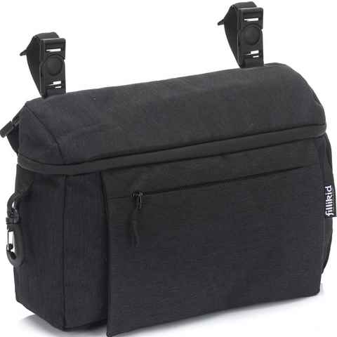 Fillikid Kinderwagen-Tasche Buggy Organizer Sport, schwarz, mit Wickelunterlage