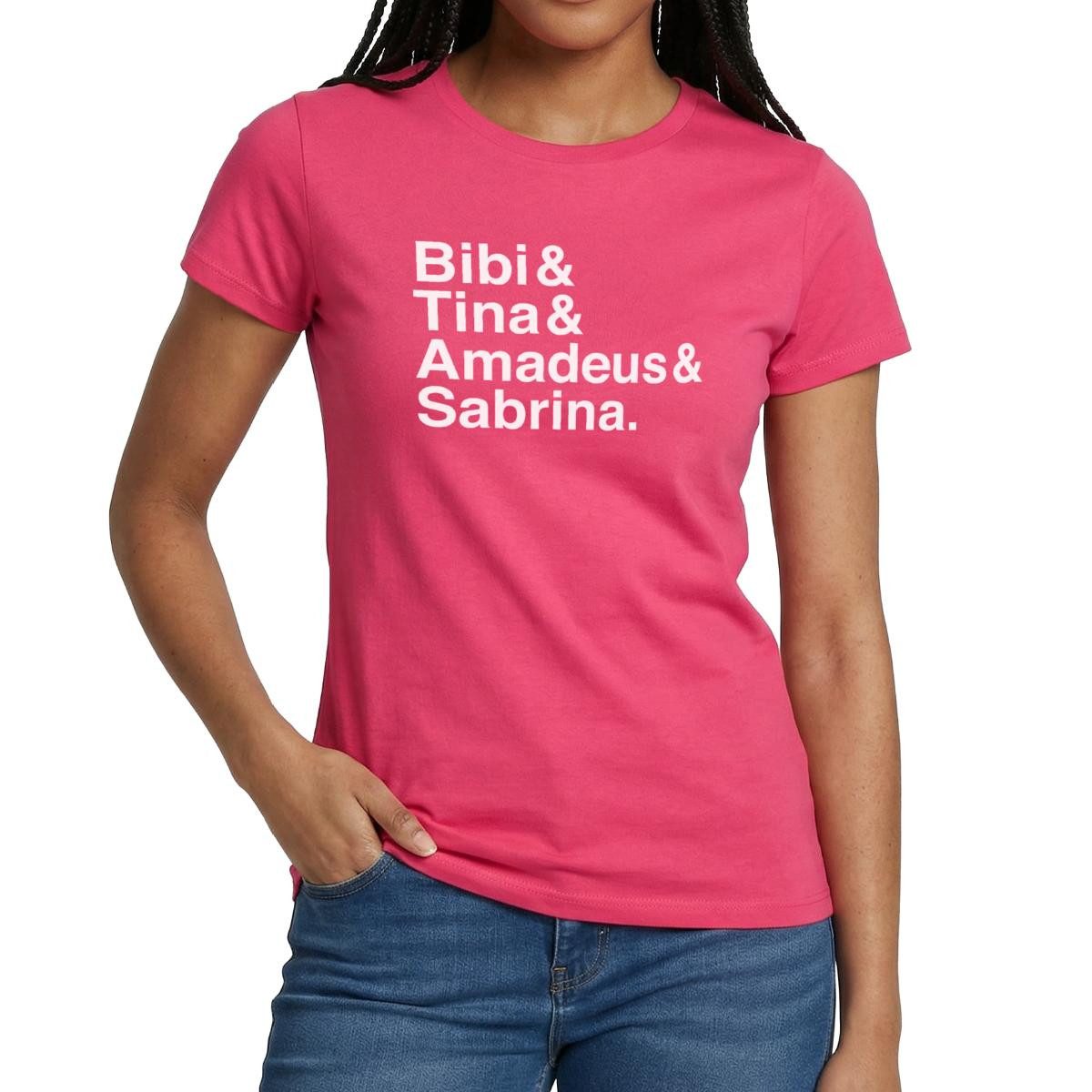 Spreadshirt T-Shirt Bibi Und Tina Amadeus Sabrina Typographie weiß Frauen T-Shirt (1-tlg)