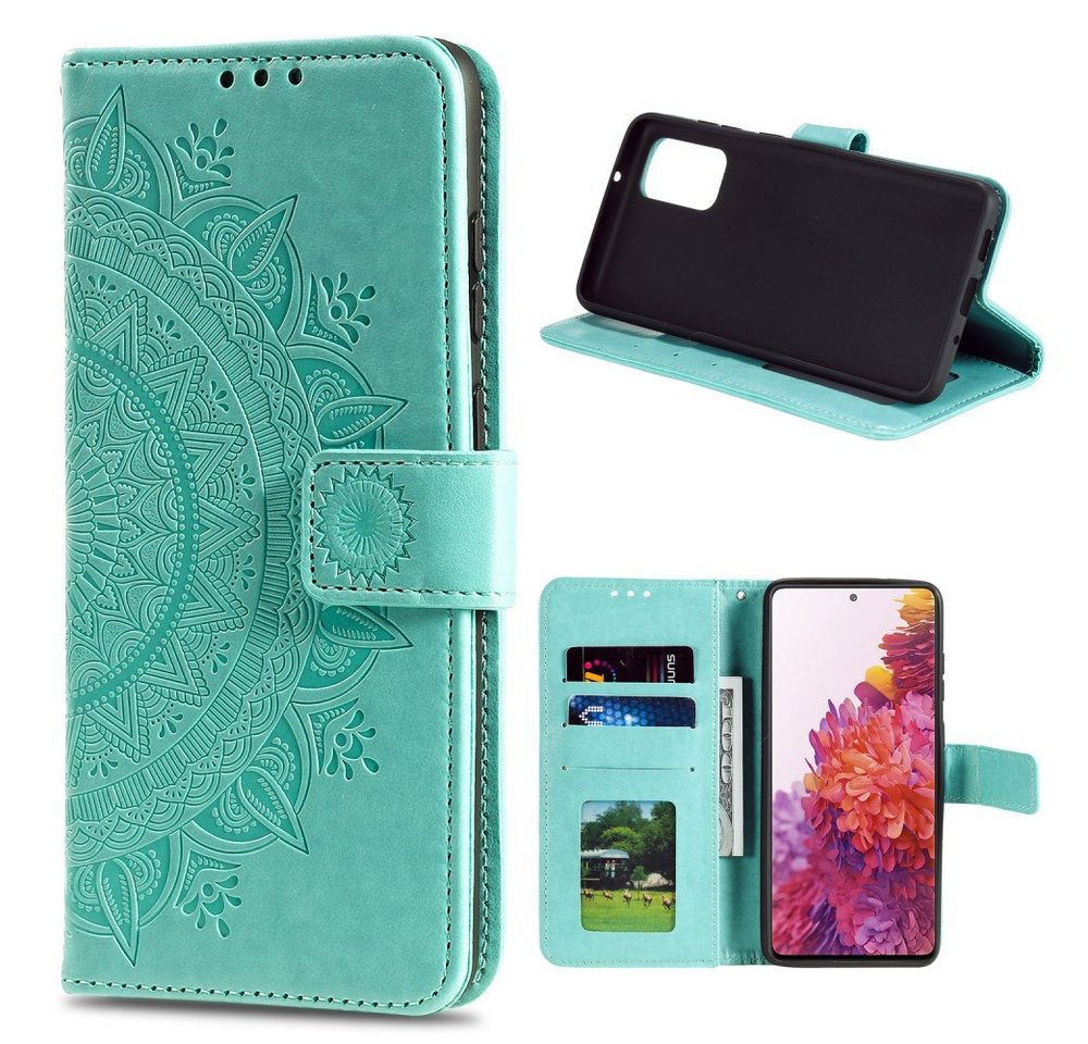CoverKingz Handyhülle Hülle für Samsung Galaxy S20 FE Handyhülle Flip Case Cover Tasche 16,5 cm (6,5 Zoll), Klapphülle Schutzhülle mit Kartenfach Schutztasche Handycase Motiv