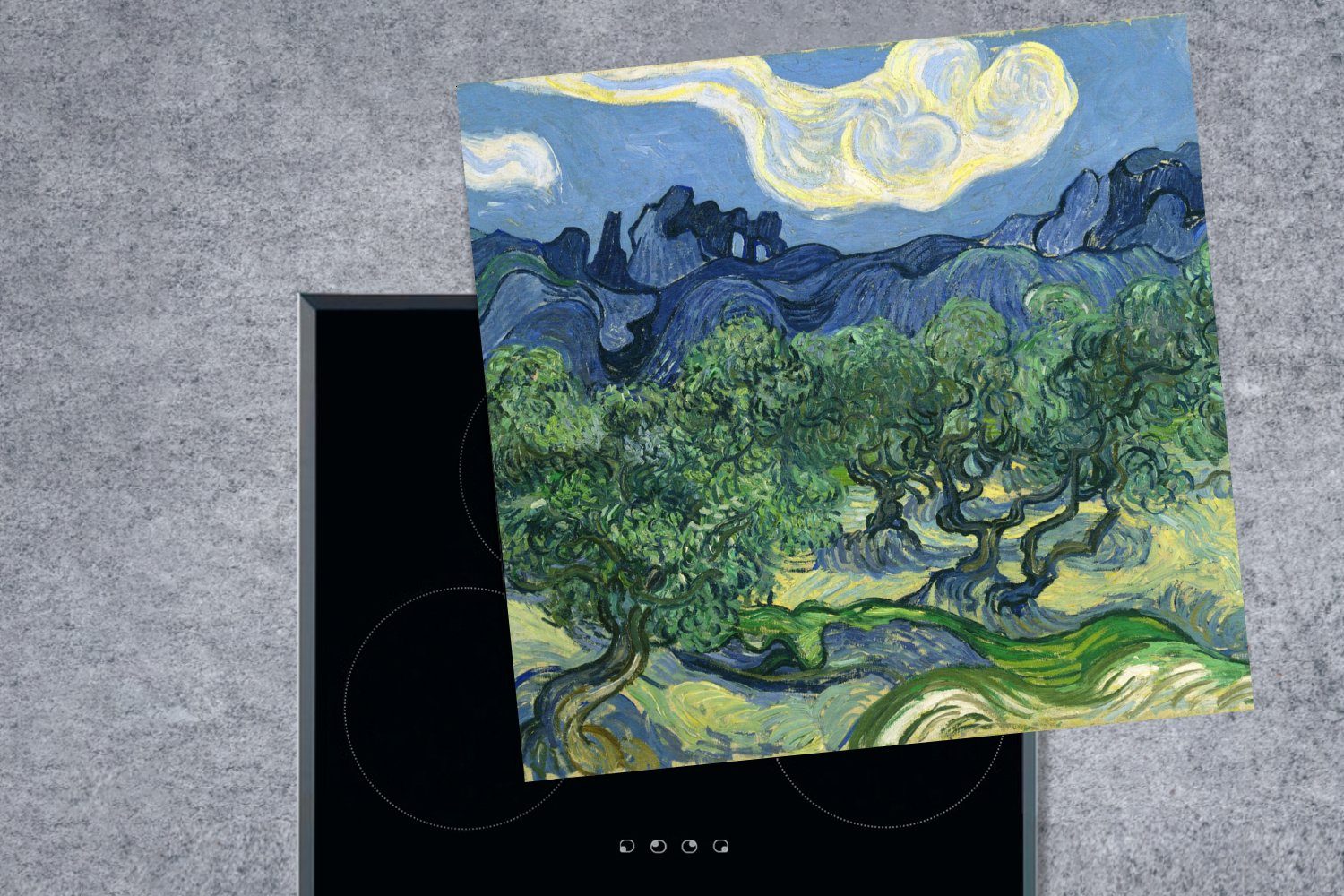 (1 78x78 - Die Ceranfeldabdeckung, cm, von Gogh, Olivenbäume für MuchoWow Vincent tlg), Vinyl, van küche Herdblende-/Abdeckplatte Arbeitsplatte Gemälde