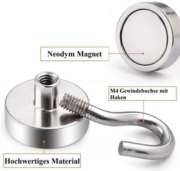 BAYLI Magnet 5er Set Haken Magnet klein, super Starker magnetische Haken [Ø 25mm