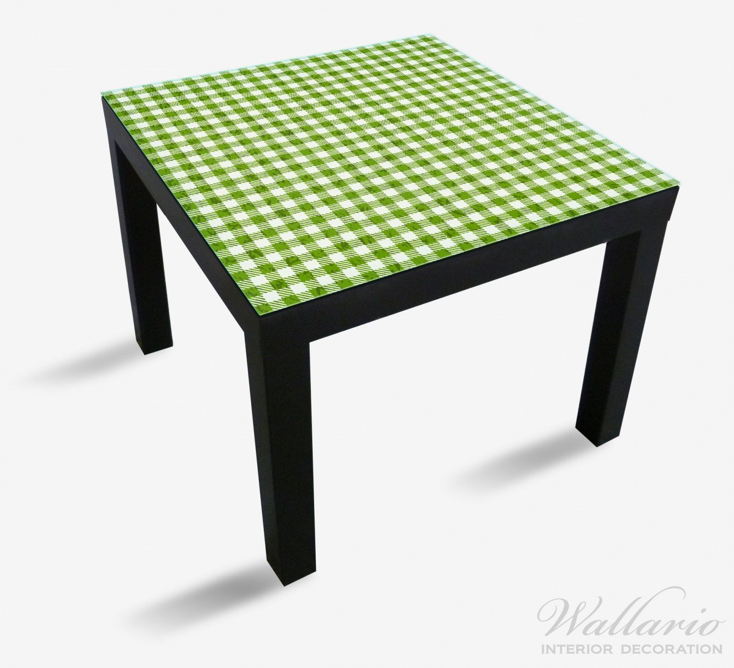 (1 und Wallario in geeignet Muster Ikea grün St), Lack weiß einer Tischplatte Tisch für Tischdecke kariert