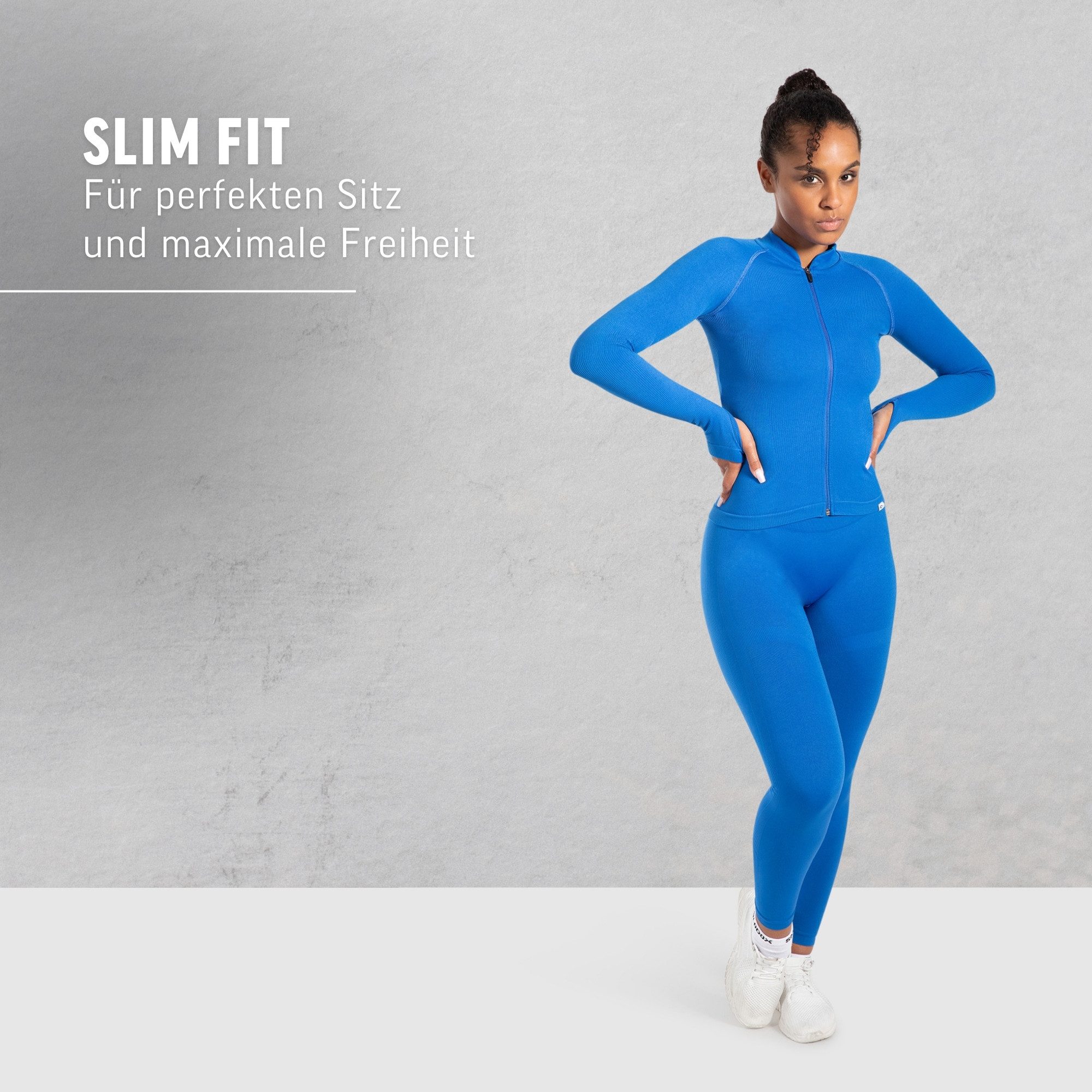 Smilodox Outdoorjacke Revia, Slim Fit Laufjacke mit Stehkragen & Daumenöffnungen, Workout Fitness Oberteil, elastisches Funktionsmaterial, Sportjacke