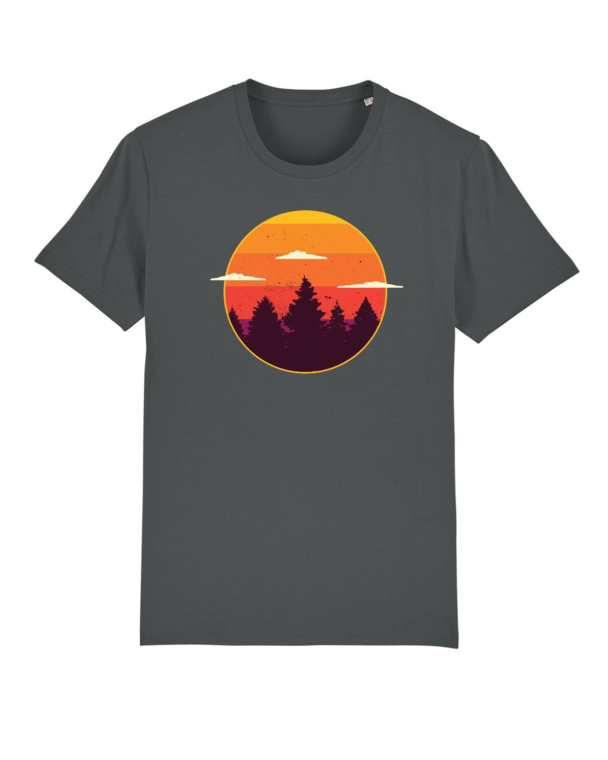Sunset antrazit (1-tlg) forest Print-Shirt wat? Apparel