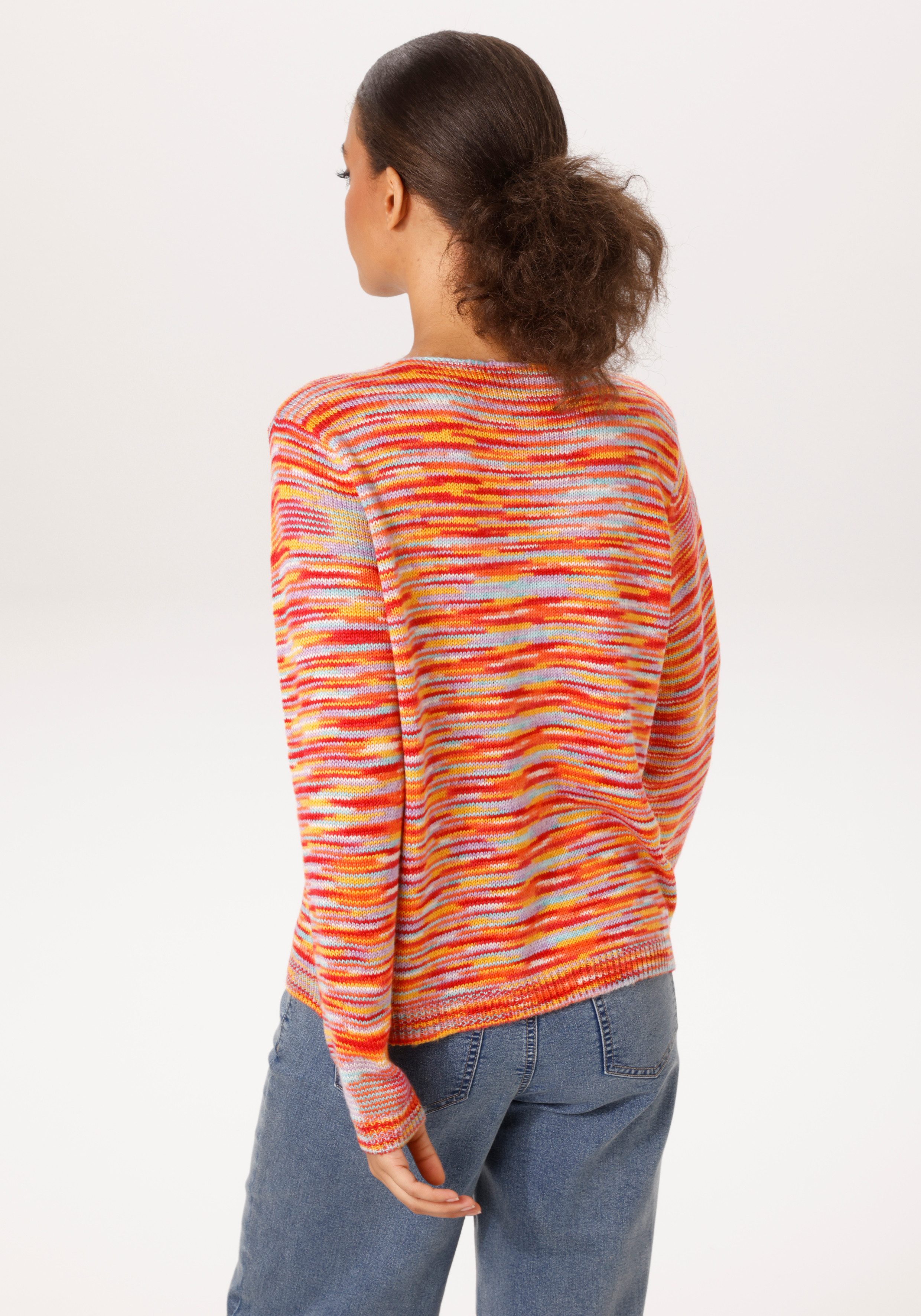 Aniston CASUAL Strickpullover aus farbenfrohen Effektgarn - jedes Teil ein Unikat