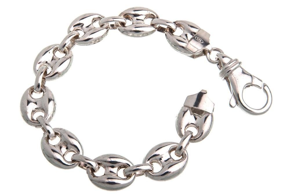 Silberarmband Kaffeebohnenkette Armband 11,5mm - 925 Silber, Länge wählbar