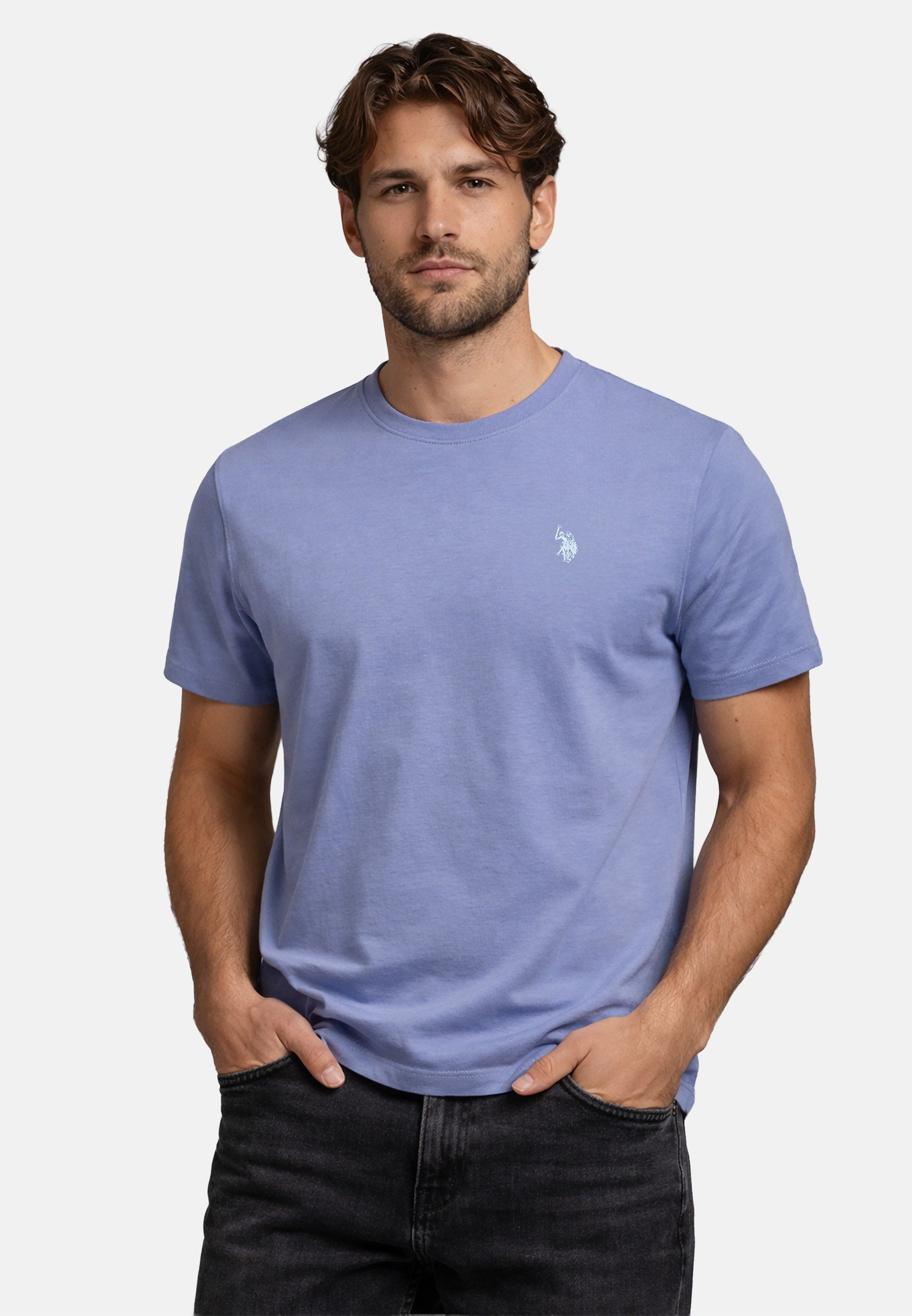 U.S. Polo Assn. T-Shirt USCaaleb – Herren Basic mit Rundhalsausschnitt 100 % Baumwolle mit weicher Haptik und leichtem Tragegefühl