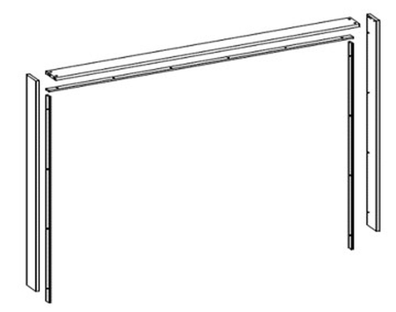 PREISBRECHER Passepartout LINEA in Bartex Eiche / Graphit - 280x215x18cm (BxHxT)