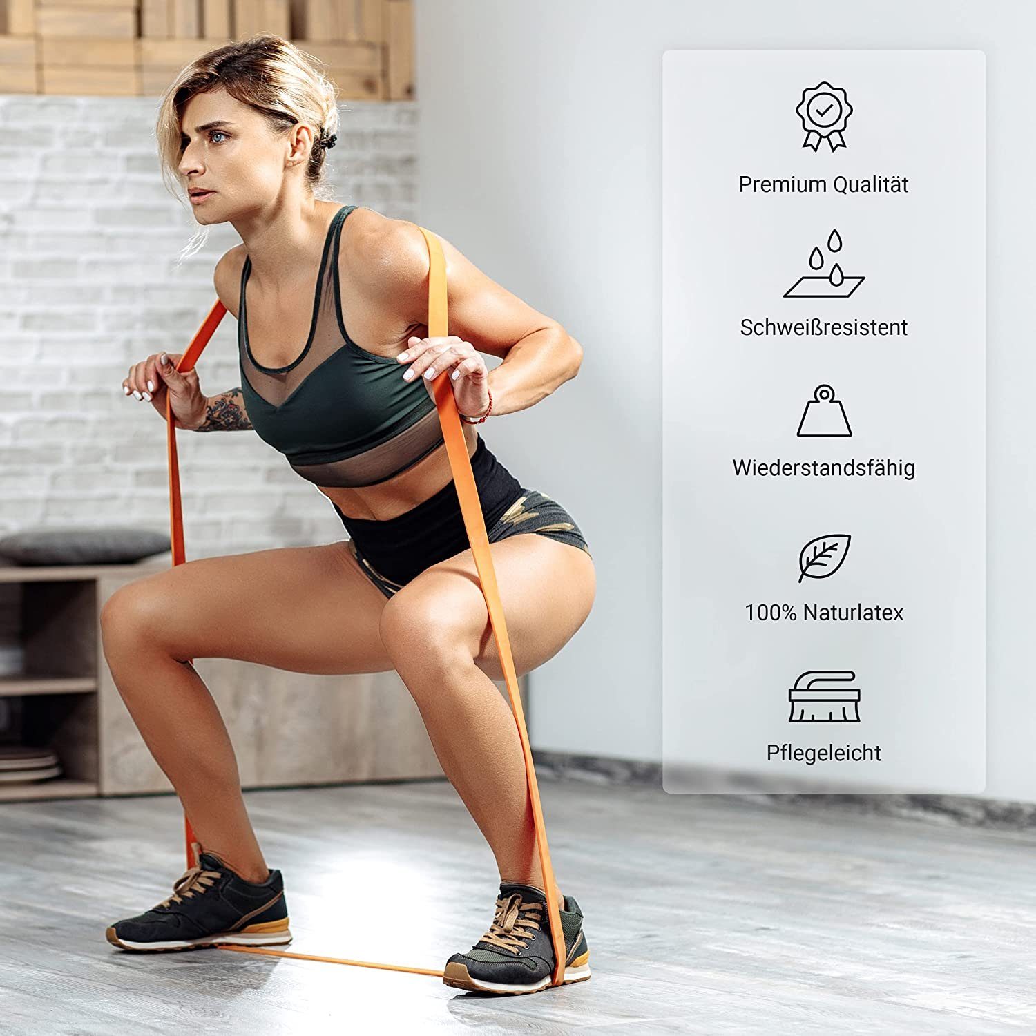 MSports® Trainingsband Resistance Band Set in verschiedenen Stärken inkl. Tasche