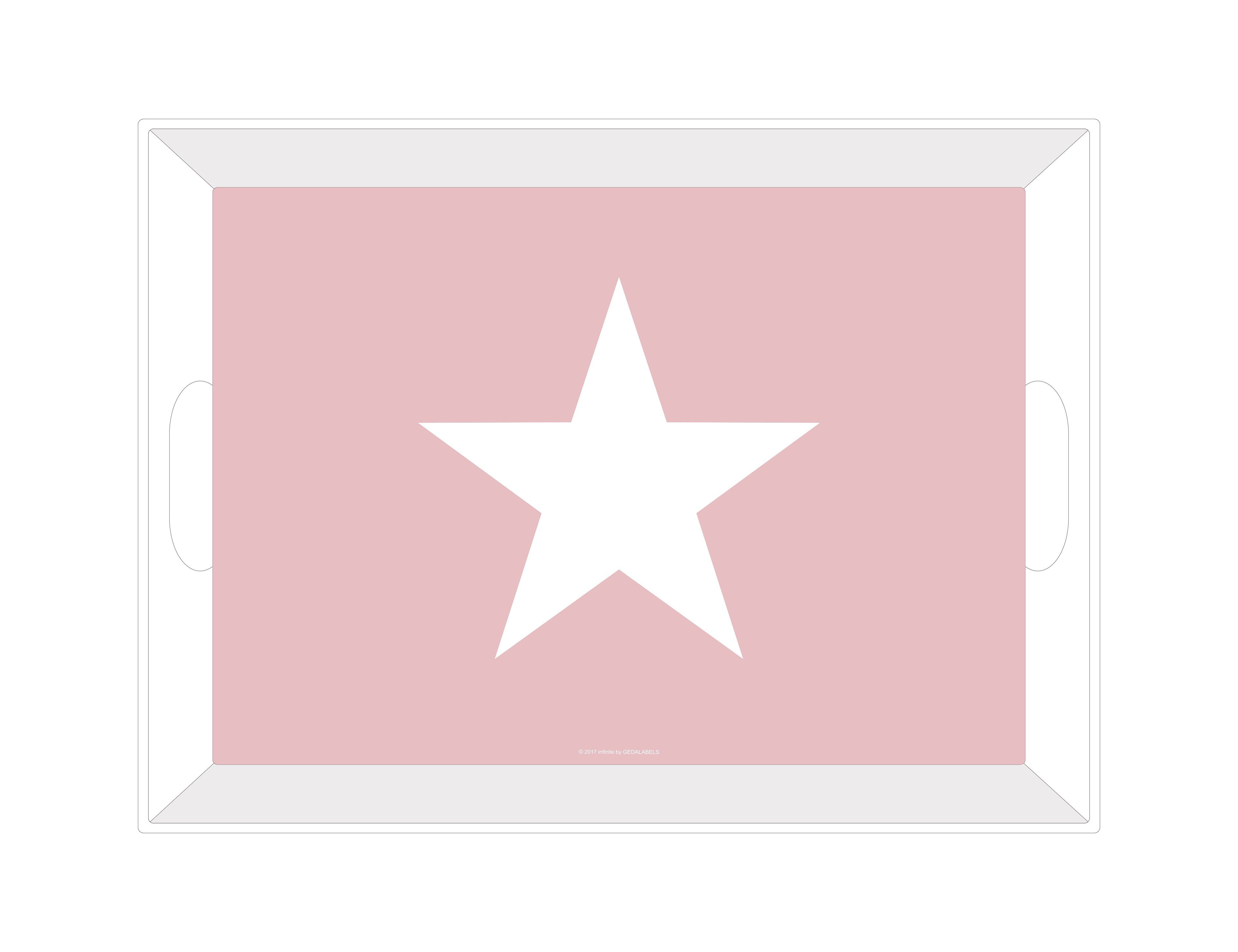 Geda Labels GmbH Tablett Stern, Melamin, (1-tlg), Rosa, 41x30x5cm, spülmaschinengeeignet