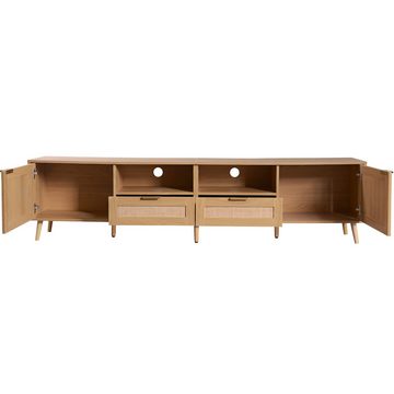 Gotagee TV-Schrank Rattan TV-Konsolentisch TV-Schrank echtem Rattandesign Fernsehtisch