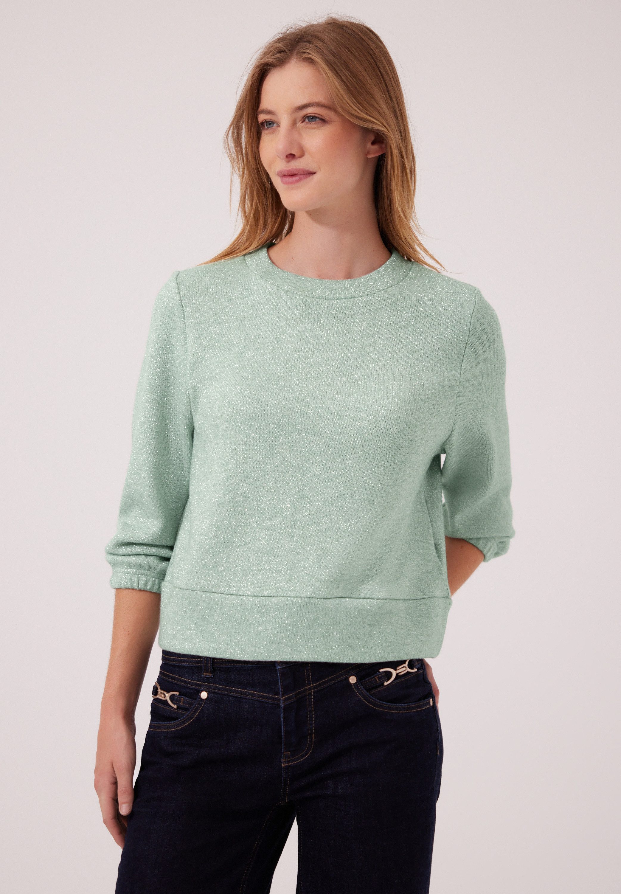 STREET ONE STUDIO 3/4-Arm-Shirt mit eingewebtem Giltzerfaden