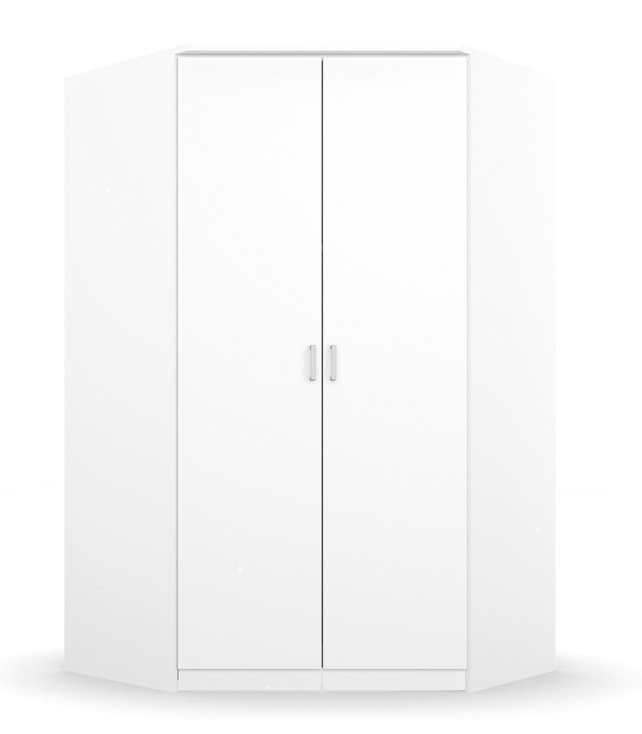 rauch Eckkleiderschrank BREMEN, B 117 x H 199 cm, Alpinweiß, mit 2 Türen, begehbar