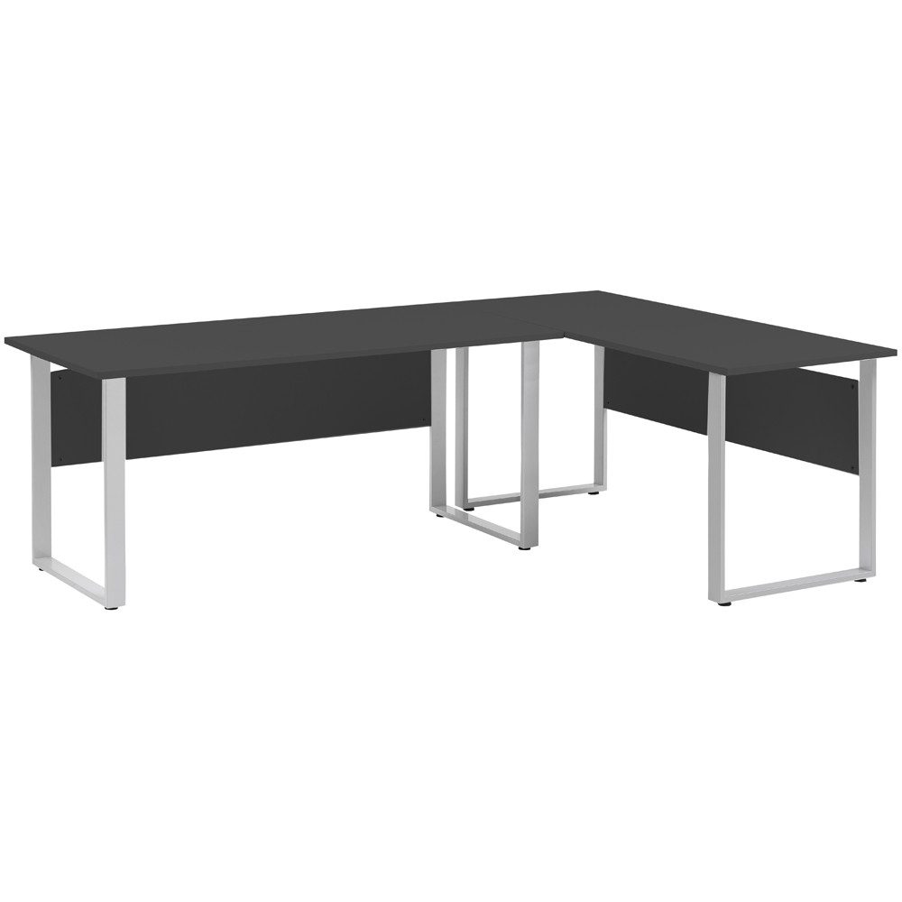 Lomadox Schreibtisch META-80, Eckschreibtisch Büro Bürotisch anthrazit 235x73,2x160 cm