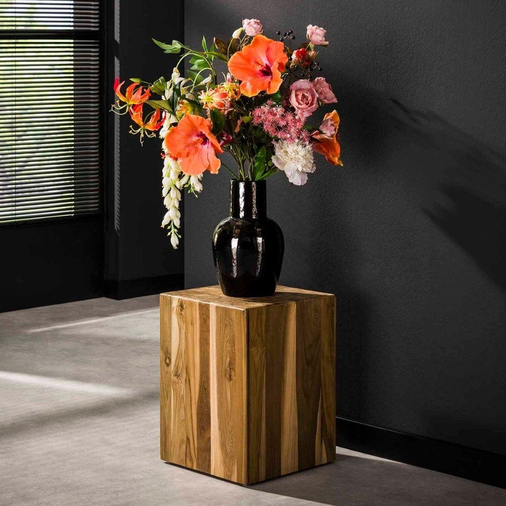 RINGO-Living Blumenständer Blumenständer Zola in Natur-dunkel aus Teakholz 450x350x350mm, Möbel