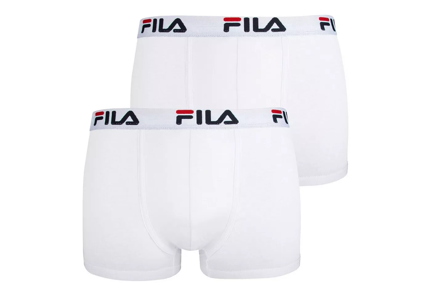 Fila Boxer Man Boxer (2-St., 2 x weiße Boxer) mit Markenschriftzügen auf dem Komfortbund