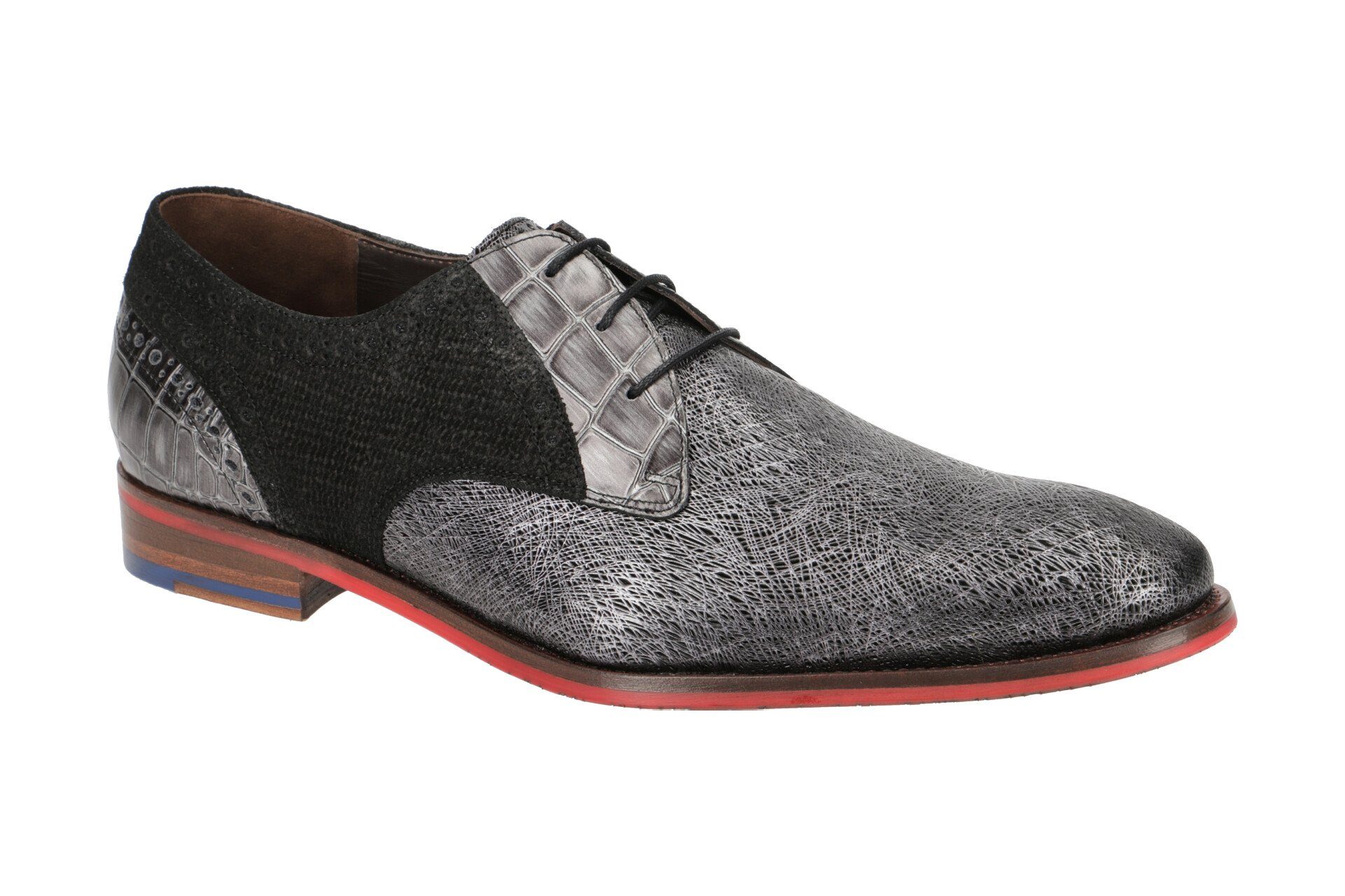 Floris van Bommel »Floris Dressed Black PrintMeta Black« Schnürschuh