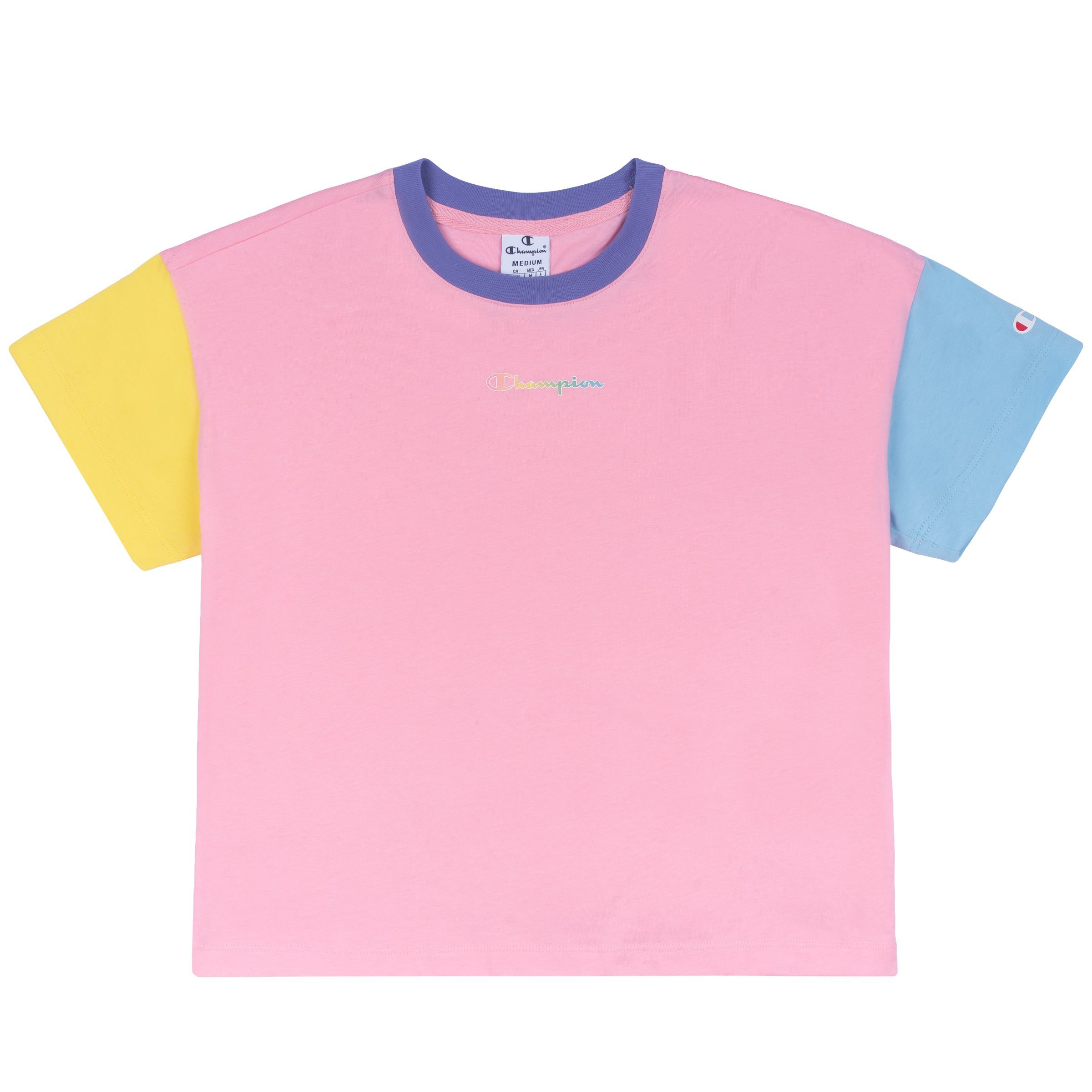 Champion T-Shirt Champion Damen T-Shirt Crewneck Croptop 114329 Adult rosa (cnp)/violette (stn)/gelb (ncg)/blau (prb)