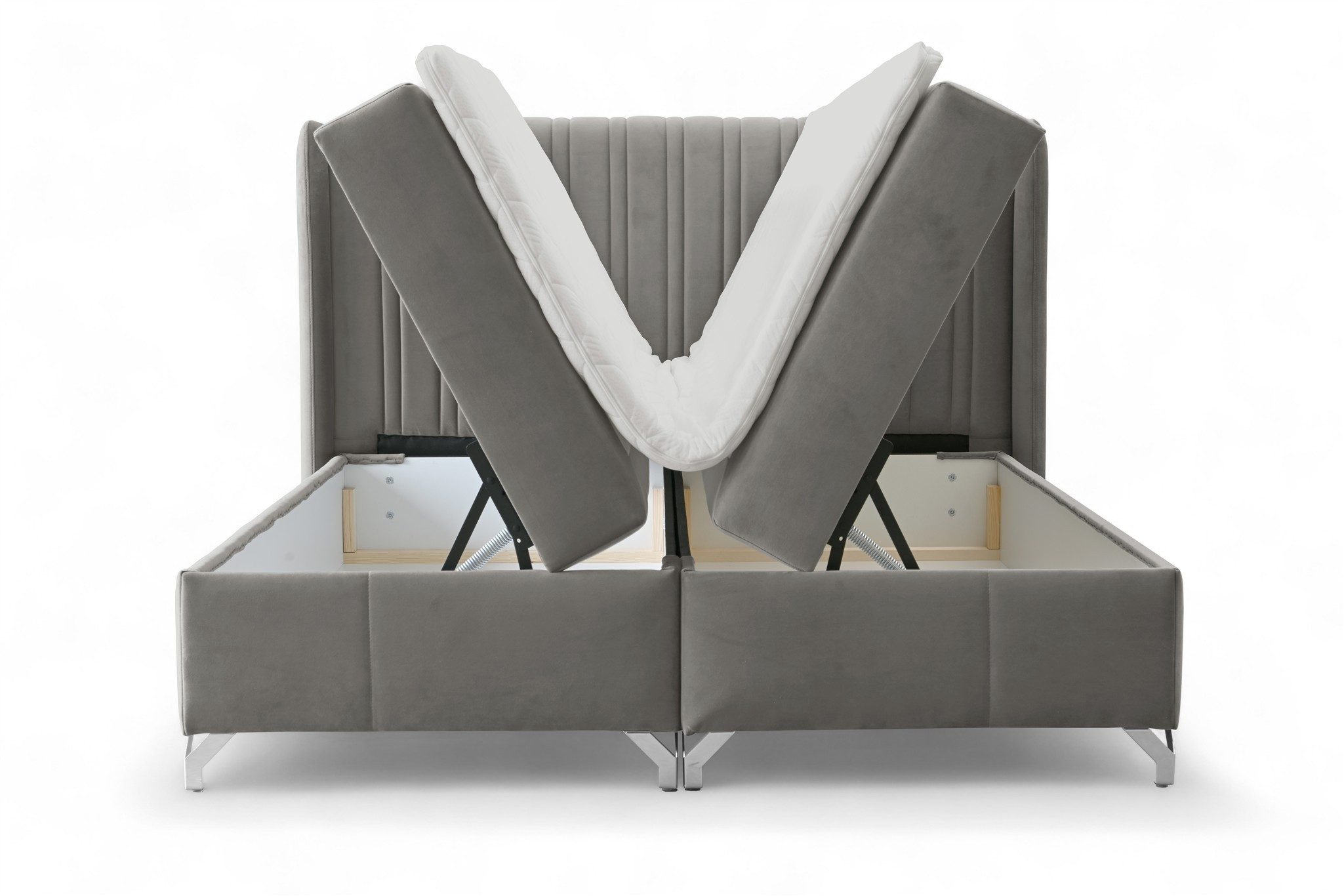 Fun Möbel Boxbett Schlafzimmerbett FUN CARINTA in Stoff Salvador (Füße: Metall (Höhe: ca. 10 cm), inkl. Bettkasten und Topper