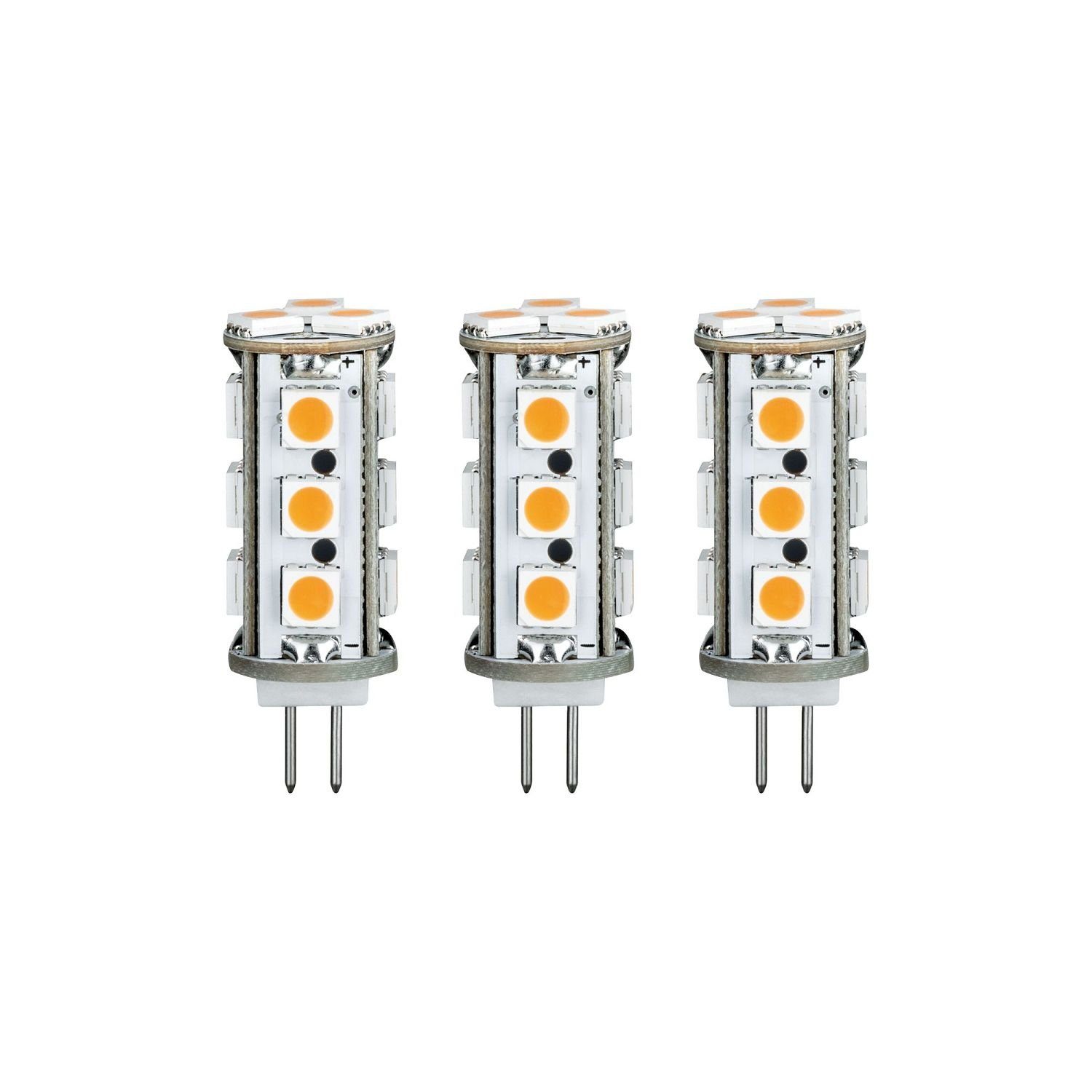 Paulmann LED-Leuchtmittel Paulmann LED 3er-Pack Stiftsockel 2,5W G4 12V 2700K, Paulmann LED 3er-Pack Stiftsockel 2,5W G4 12V 2700K