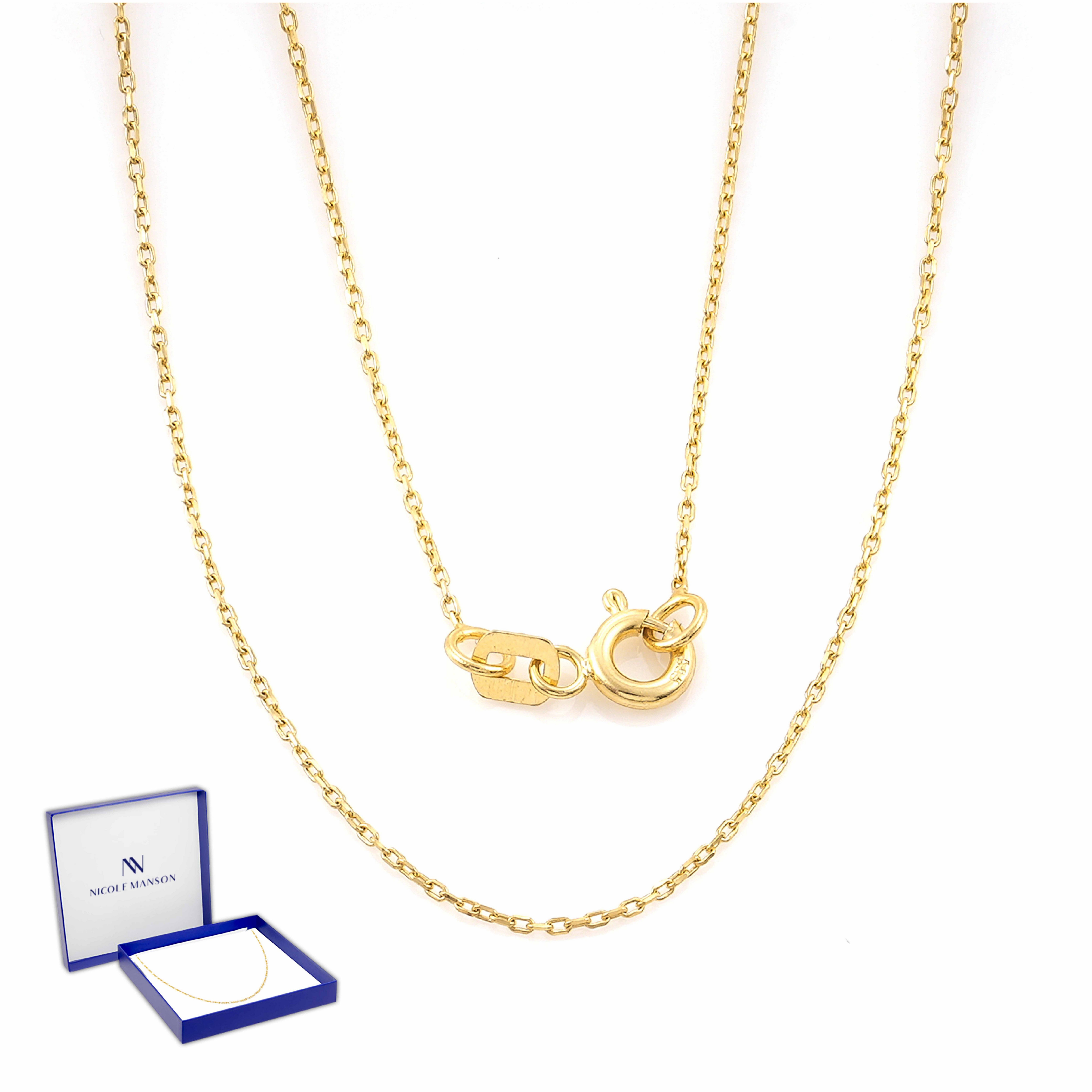 Nicole Manson Goldkette Halskette 585 Gold 14K 40 - 60 cm Echtgold Goldkette, Ankerkette