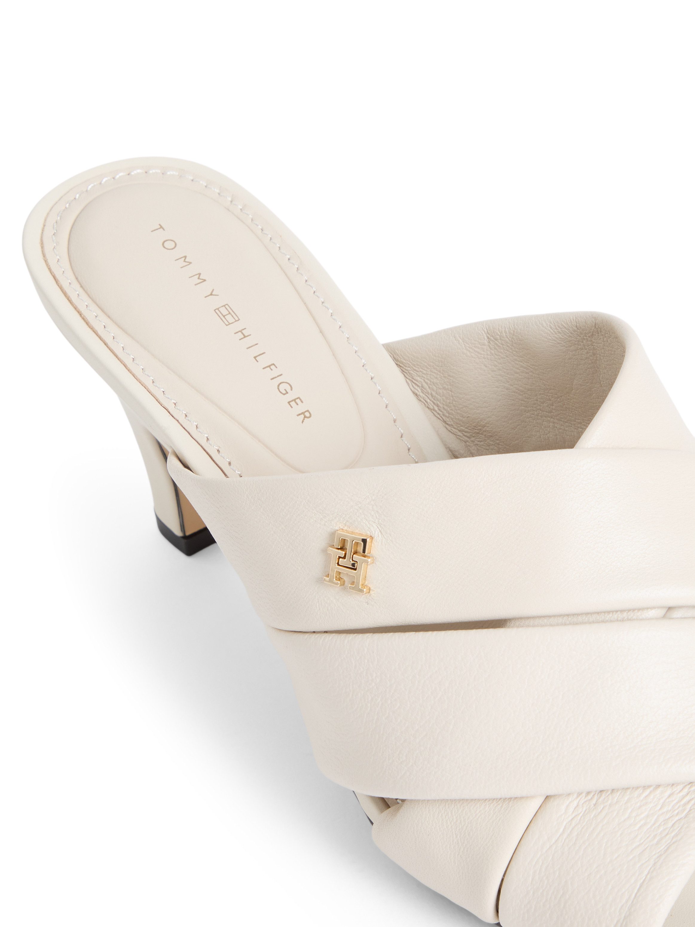 Tommy Hilfiger ELEVATED MID HEEL MULE LTH Pantolette Sommerschuh, Schlupfsc günstig online kaufen