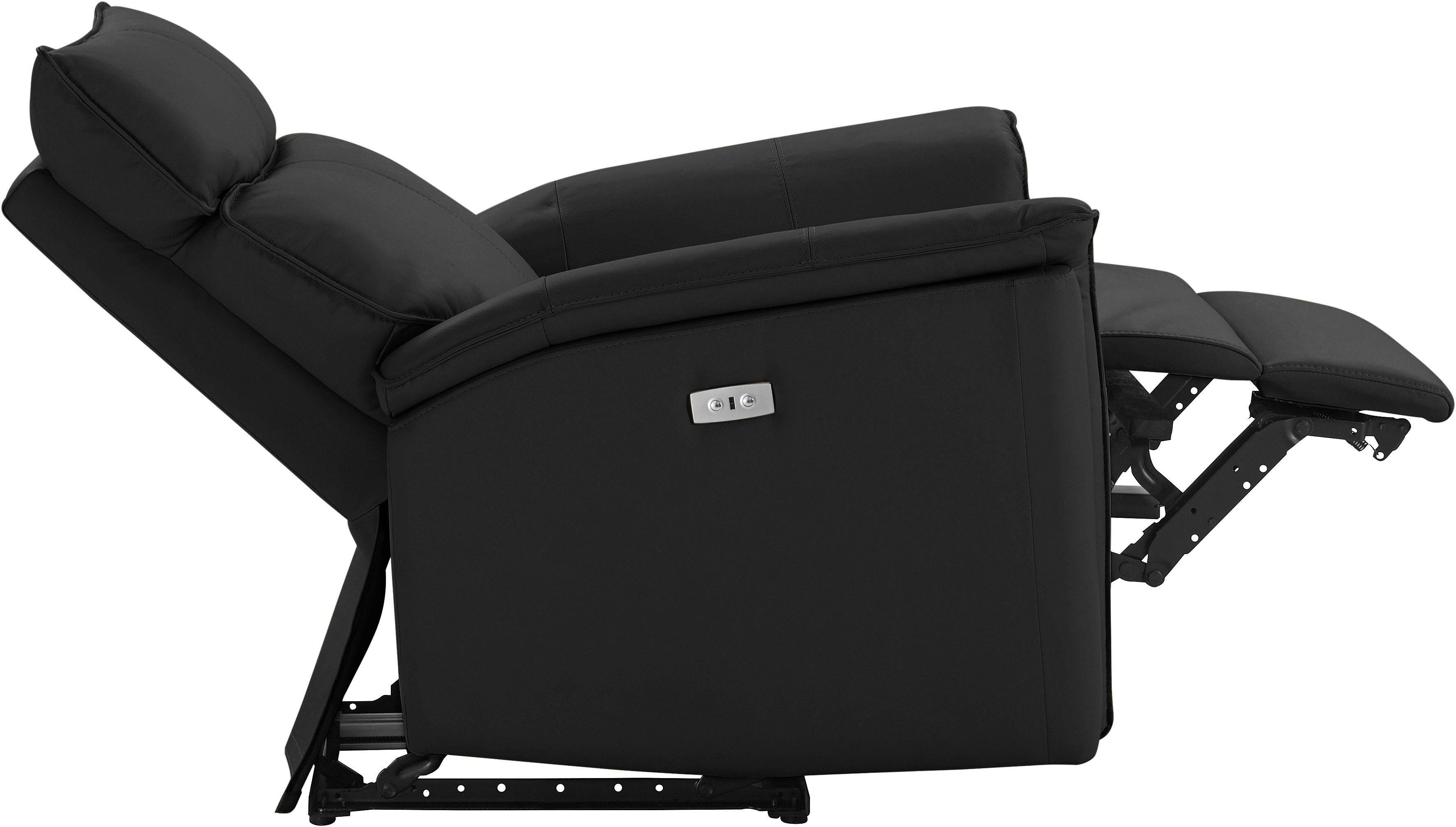 OTTO home Relaxsessel Zola, TV-Sessel mit Schlaffunktion, Sessel für Wohnzimmer mit, elektrischer Relaxfunktion und USB-Steckeranschluss, Breite 87 cm