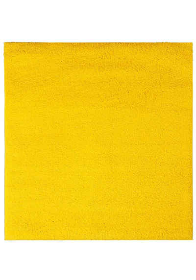 Hochflor-Teppich Hochflor Shaggy Teppich für Wohnzimmer - Höhe 30 mm Quadrat Gelb, Mazovia, 160 x 160 cm, Pflegeleicht, Einfarbig Uni, Langflor, Quadrat, Weich