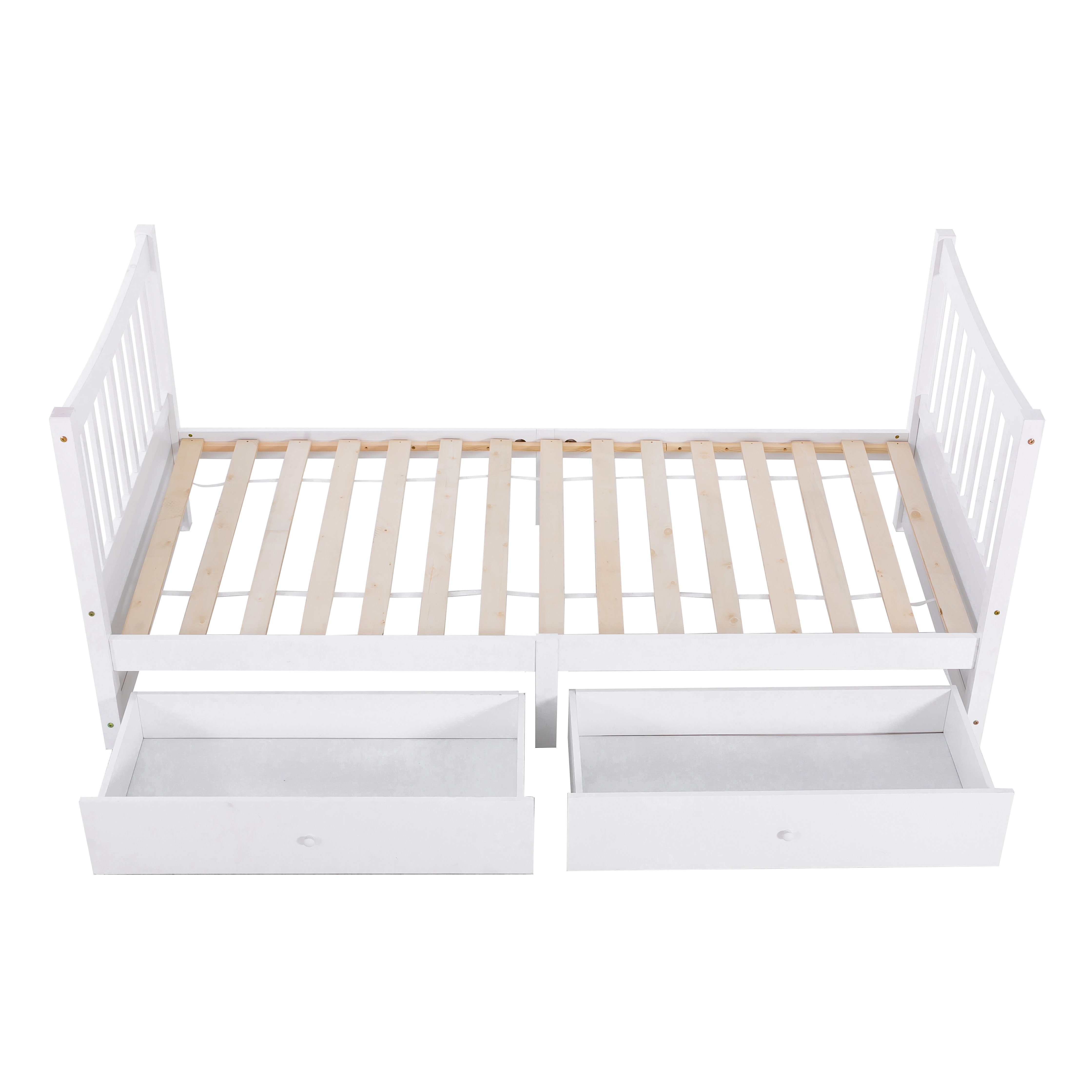 WISHDOR Einzelbett Gästebett für 90x200, Bett Kinderbett Kinder Kindern Massivholzbett (nur Matratze), ohne Erwachsene Bettgestell Holzbett Tagesbett