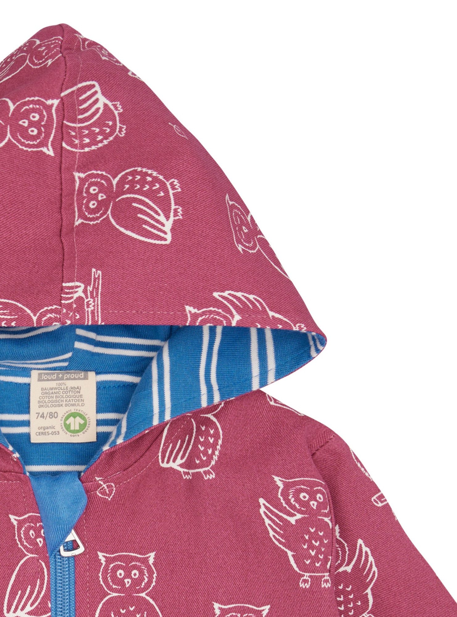 loud + proud Outdoorjacke, wasserabweisend mit Druck Biobaumwolle GOTS