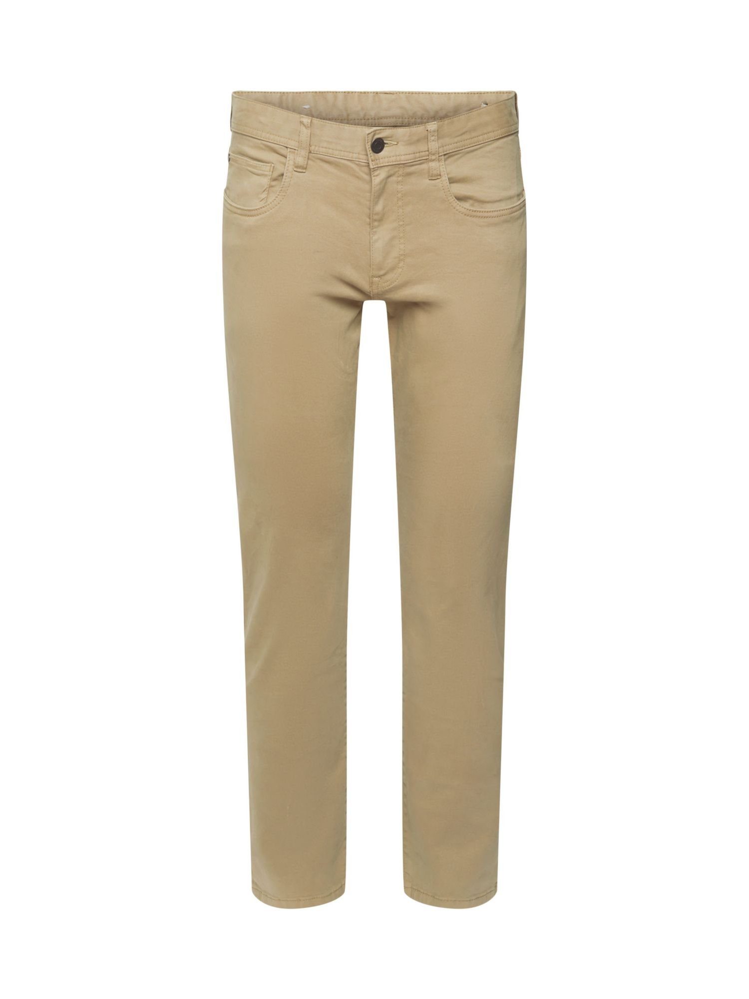 Esprit Stoffhose Slim-Fit-Hose aus organischer Baumwolle PALE KHAKI