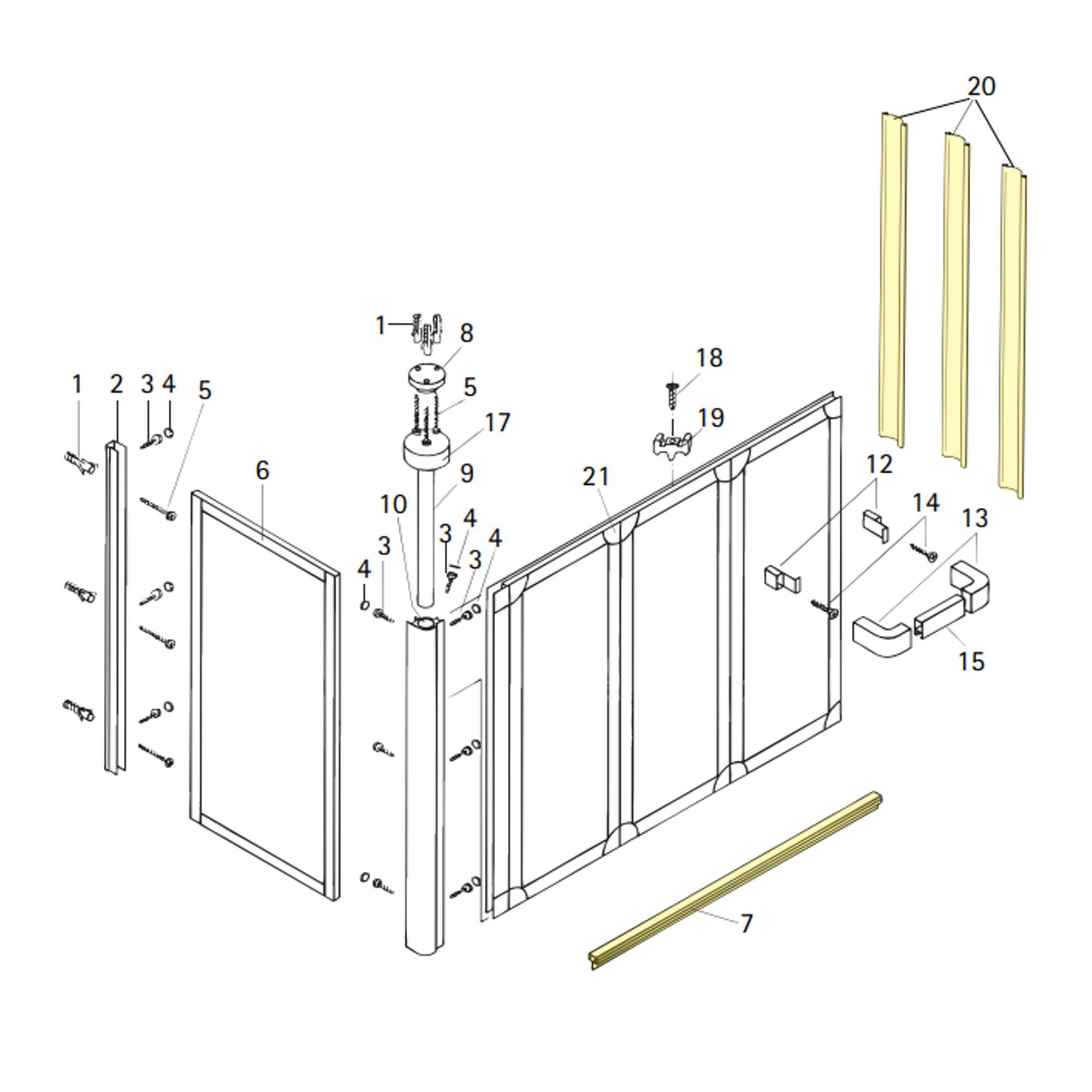 Schulte Duschdichtung Set für Schulte Badewannenaufsatz Komfort mit 3 mm starkem Glas, L: 160 cm