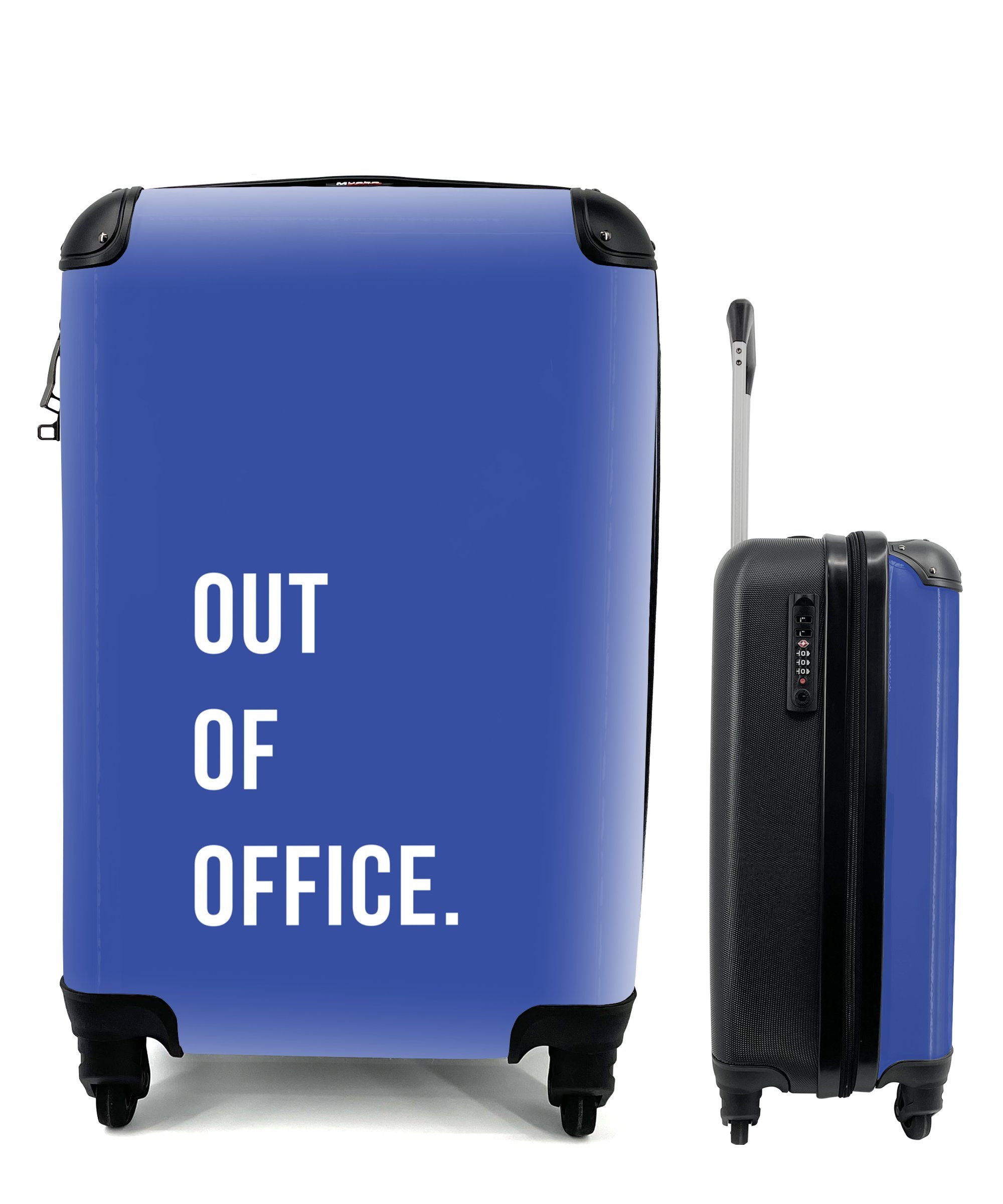 Außer Reisetasche Haus Blau, MuchoWow Handgepäckkoffer Reisekoffer Handgepäck mit Ferien, - rollen, für Trolley, - Zitate 4 Rollen,