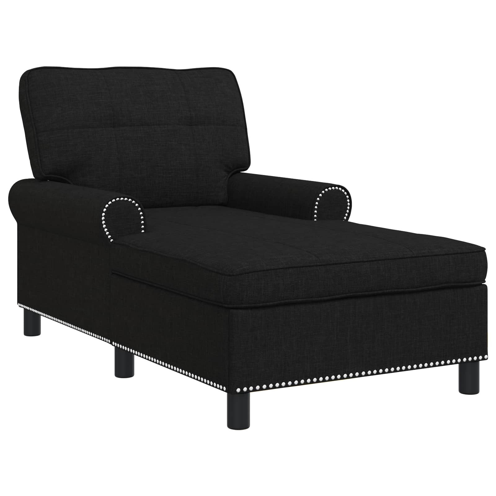 vidaXL Chaiselongue Lounge-Liege mit Kissen Schwarz 91 x 157 x 91 cm Stoff, 1 Teile