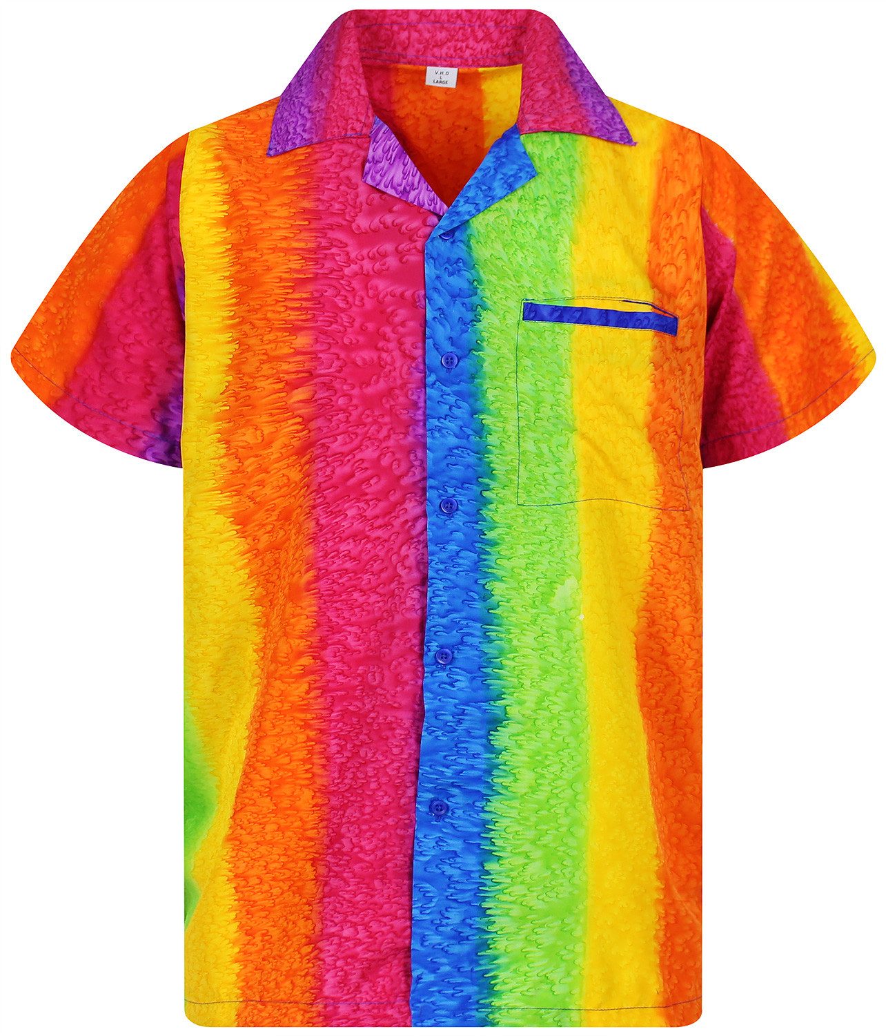 King Kameha Hawaiihemd Rainbow Funky Hawaii-Hemd Kurzarm Front-Tasche Styli günstig online kaufen