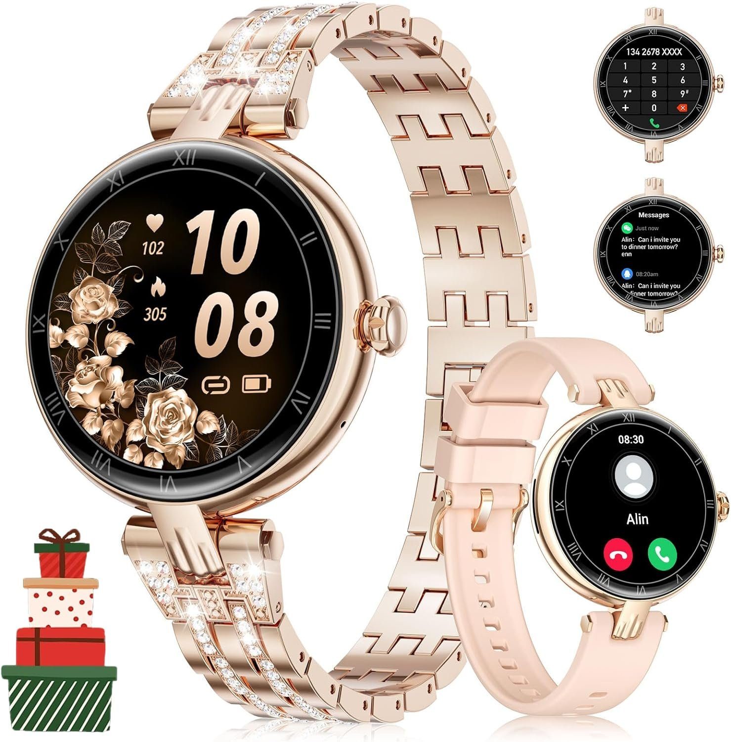 Lige Smartwatch (1,1 Zoll, Android, iOS), mit Telefonfunktion IP68 Wasserdicht, 123+ Sportmodi Herzfrequenz